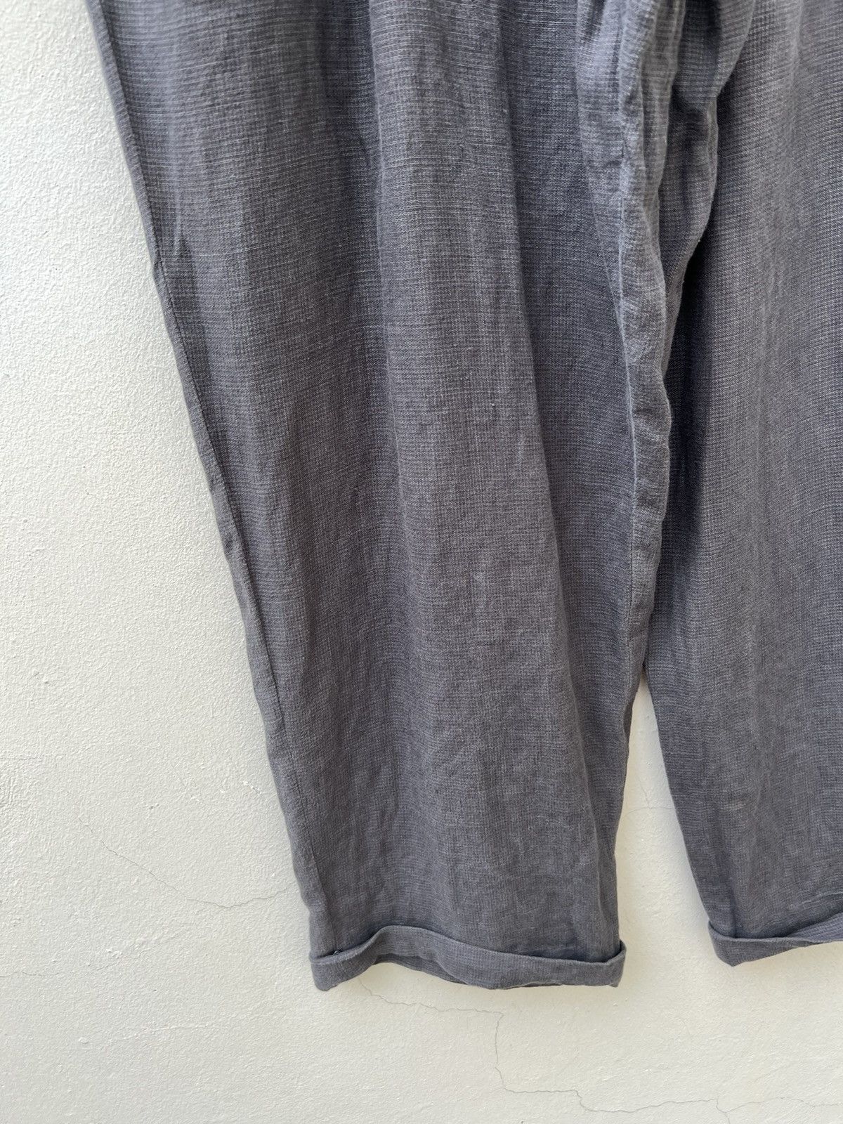 Japanese Brand × Mademoiselle Non Non × Vintage Vintage Papas Japan Fade Checks Grey Linen Baggy Trouser Size US 32 / EU 48 - 4 Thumbnail