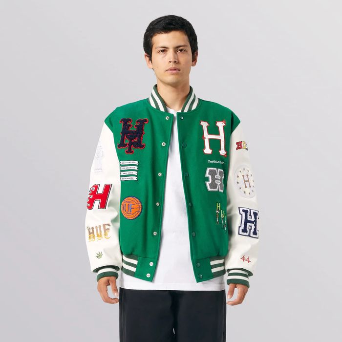 Huf HUF Green 20 YEAR CLASSIC VARSITY JACKET SPECIAL EDITION | Grailed