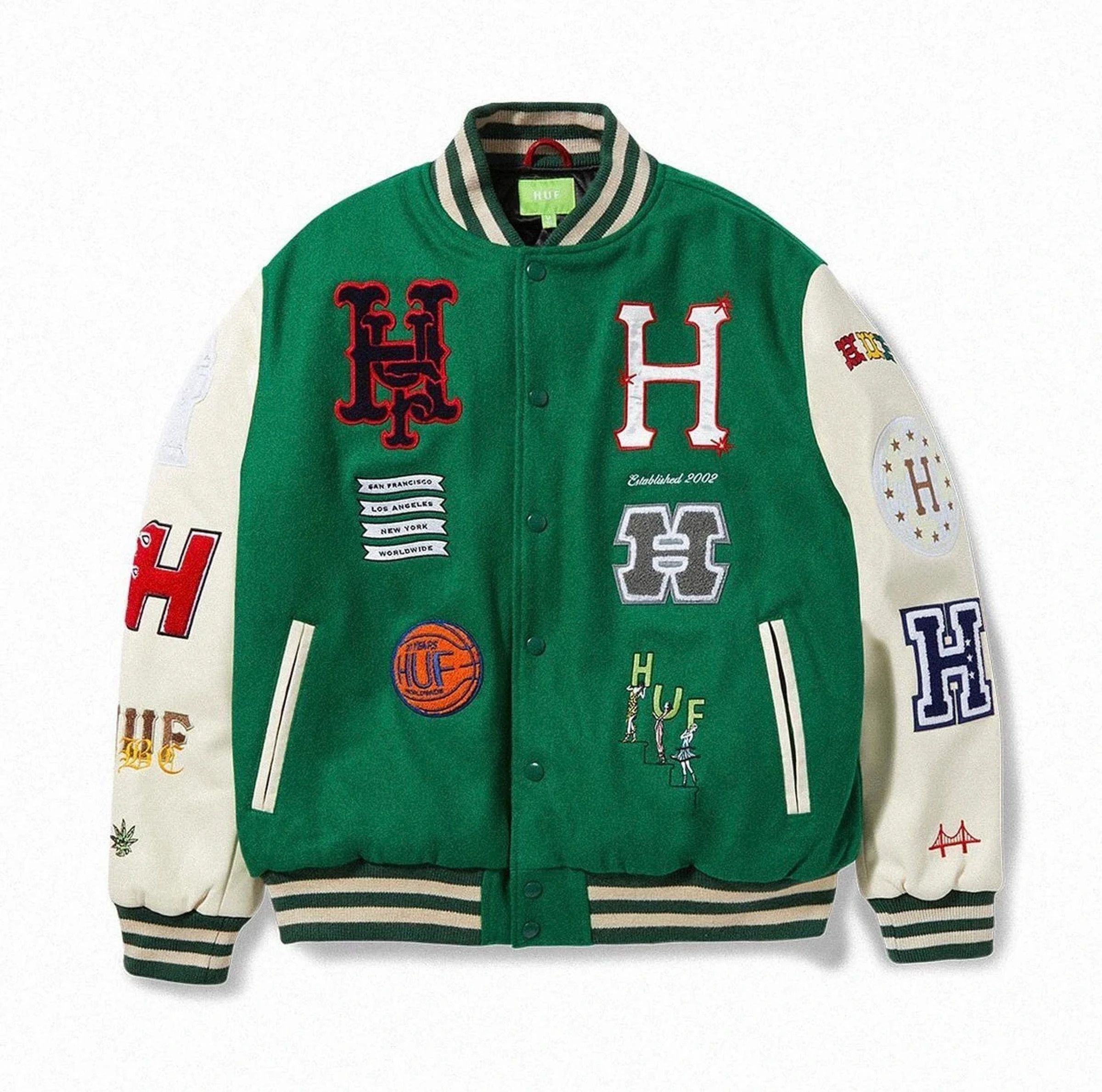 Huf HUF Green 20 YEAR CLASSIC VARSITY JACKET SPECIAL EDITION | Grailed