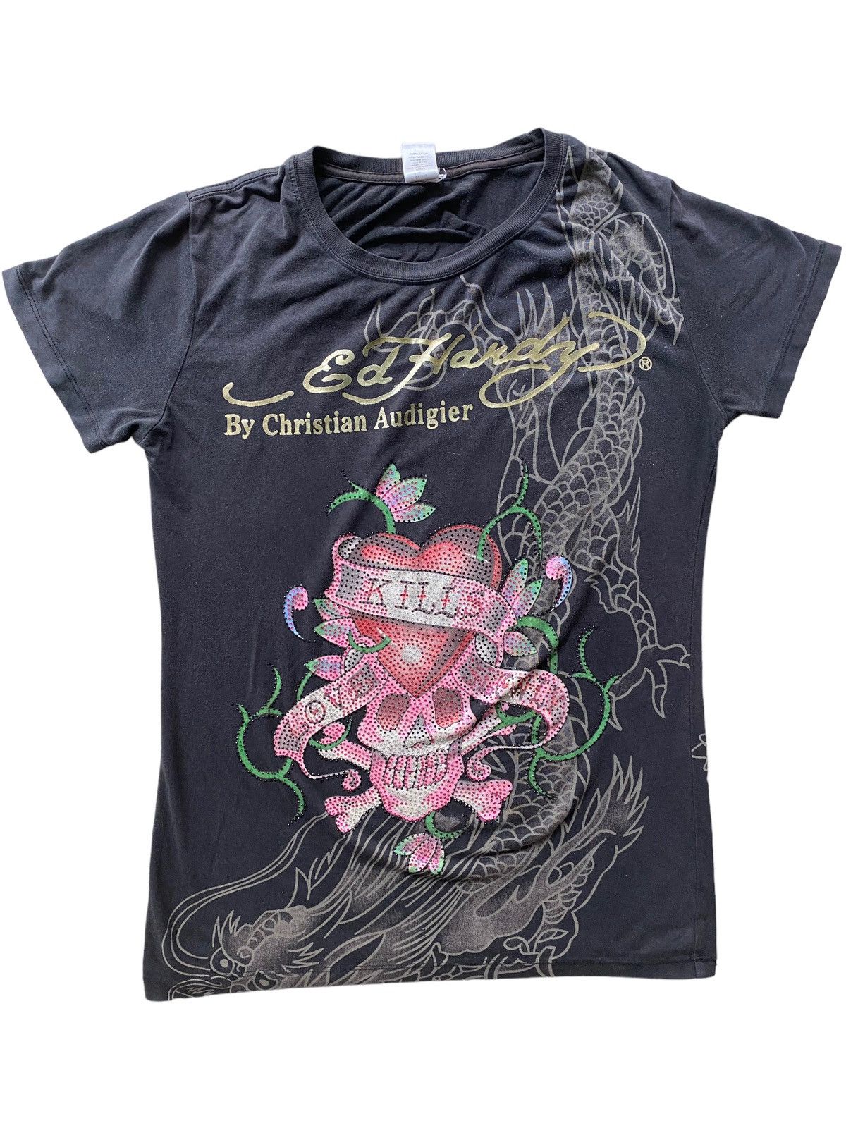 Christian Audigier ED HARDY by CHRISTIAN AUDIGIER skull dragon tee shirt Size US M / EU 48-50 / 2 - 3 Thumbnail