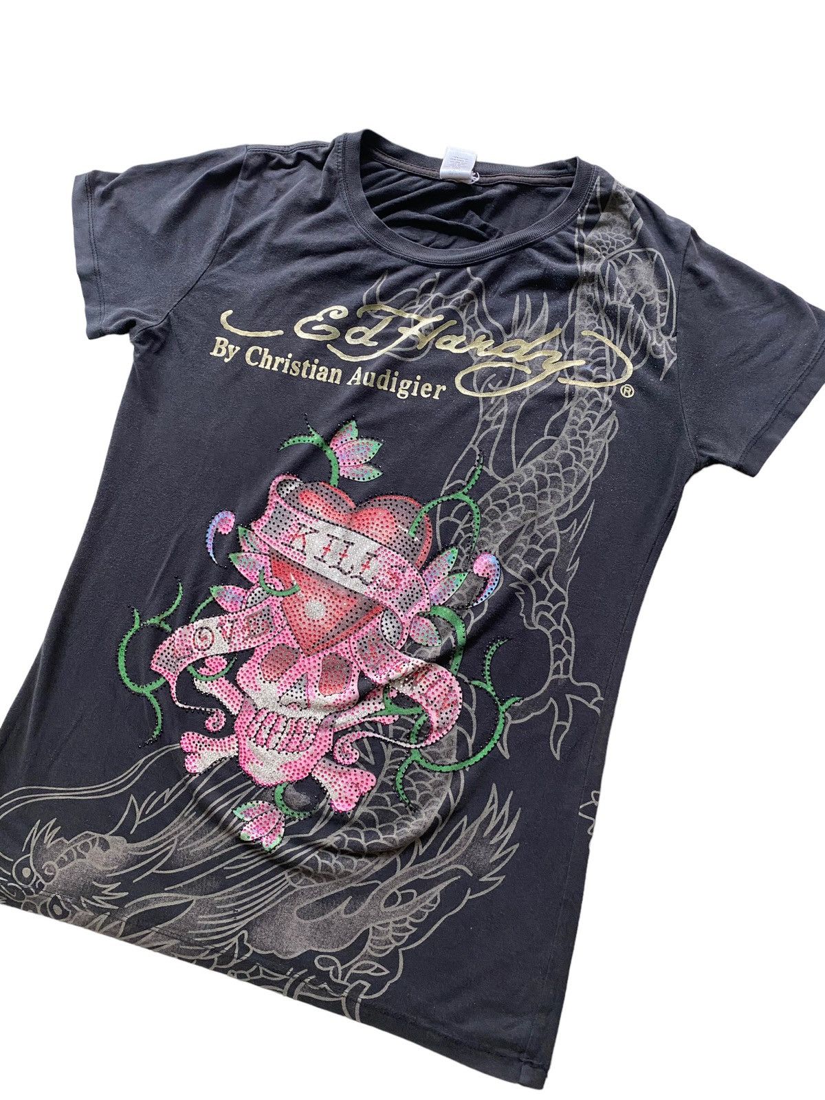 Christian Audigier ED HARDY by CHRISTIAN AUDIGIER skull dragon tee shirt Size US M / EU 48-50 / 2 - 4 Thumbnail
