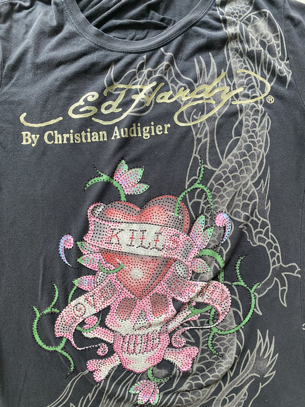Christian Audigier ED HARDY by CHRISTIAN AUDIGIER skull dragon tee shirt Size US M / EU 48-50 / 2 - 9 Thumbnail