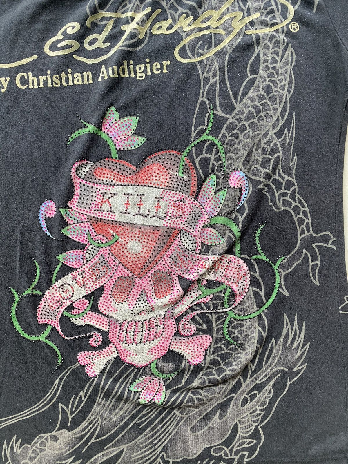 Christian Audigier ED HARDY by CHRISTIAN AUDIGIER skull dragon tee shirt Size US M / EU 48-50 / 2 - 10 Thumbnail