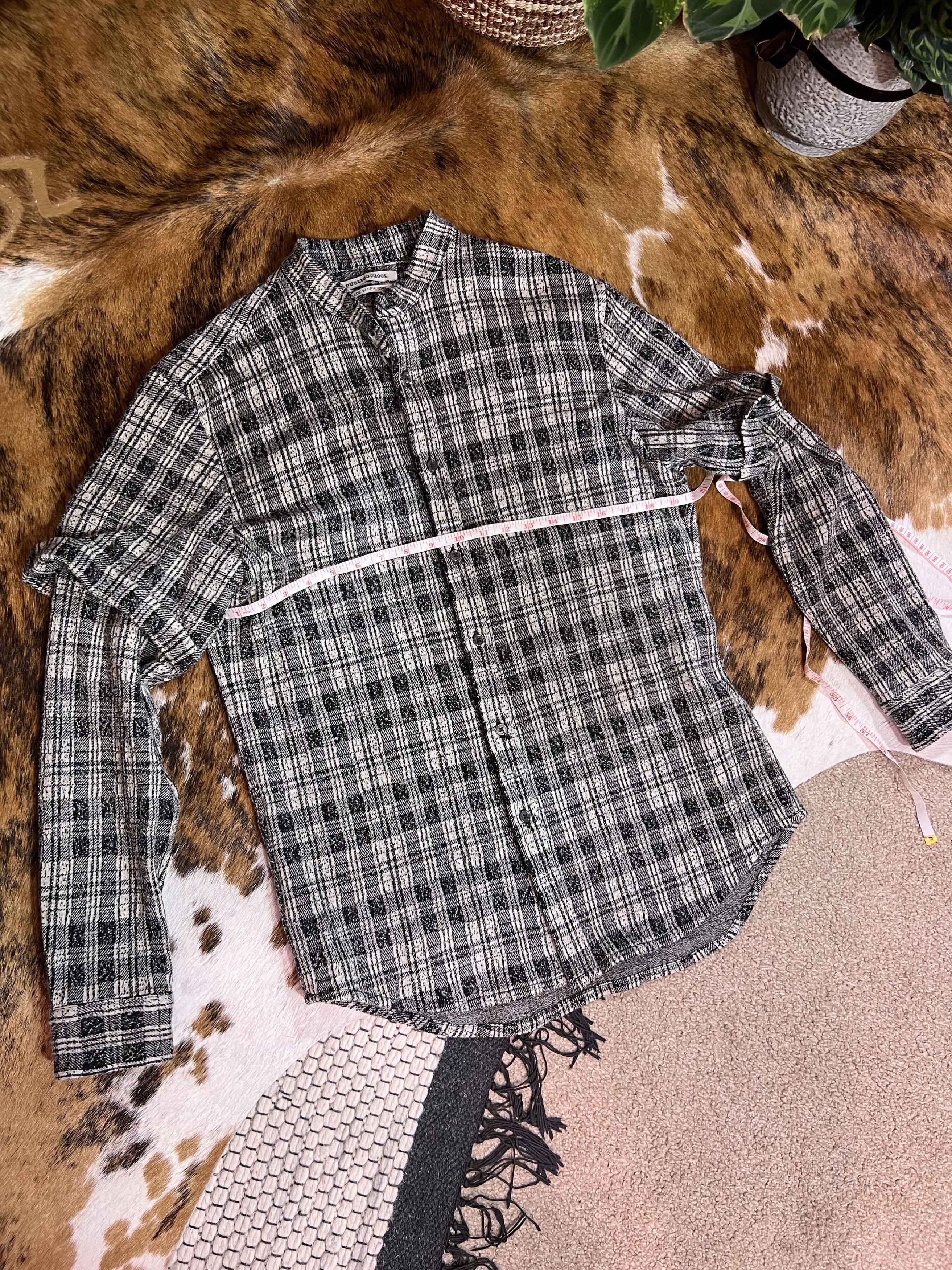 Public School NYC Double Sleeve Flannel Mandarin Collar