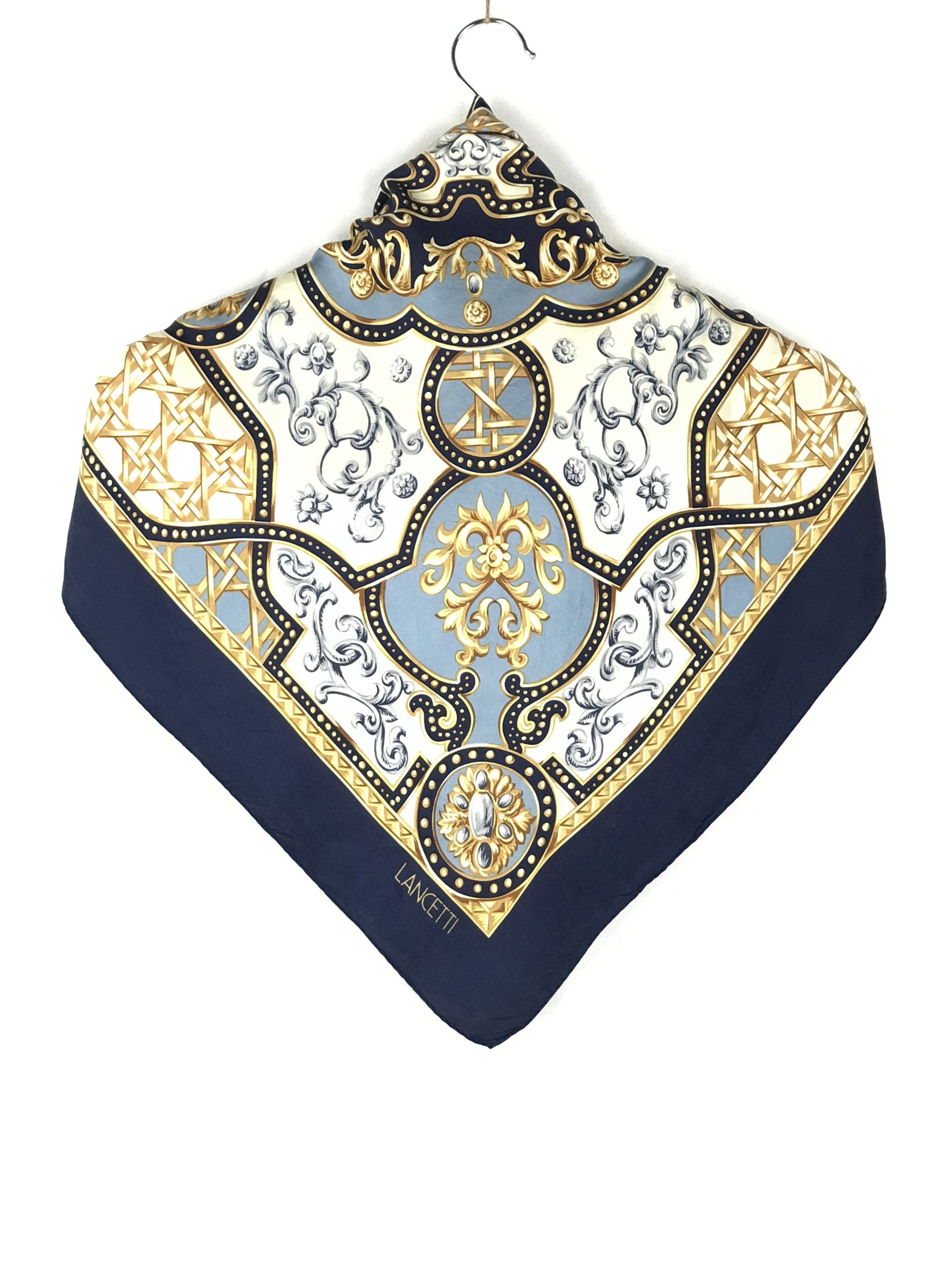 Other LM802 LANCETTI MILANO Silk Scarf Scarves Vintage Designer Size ONE SIZE - 2 Thumbnail