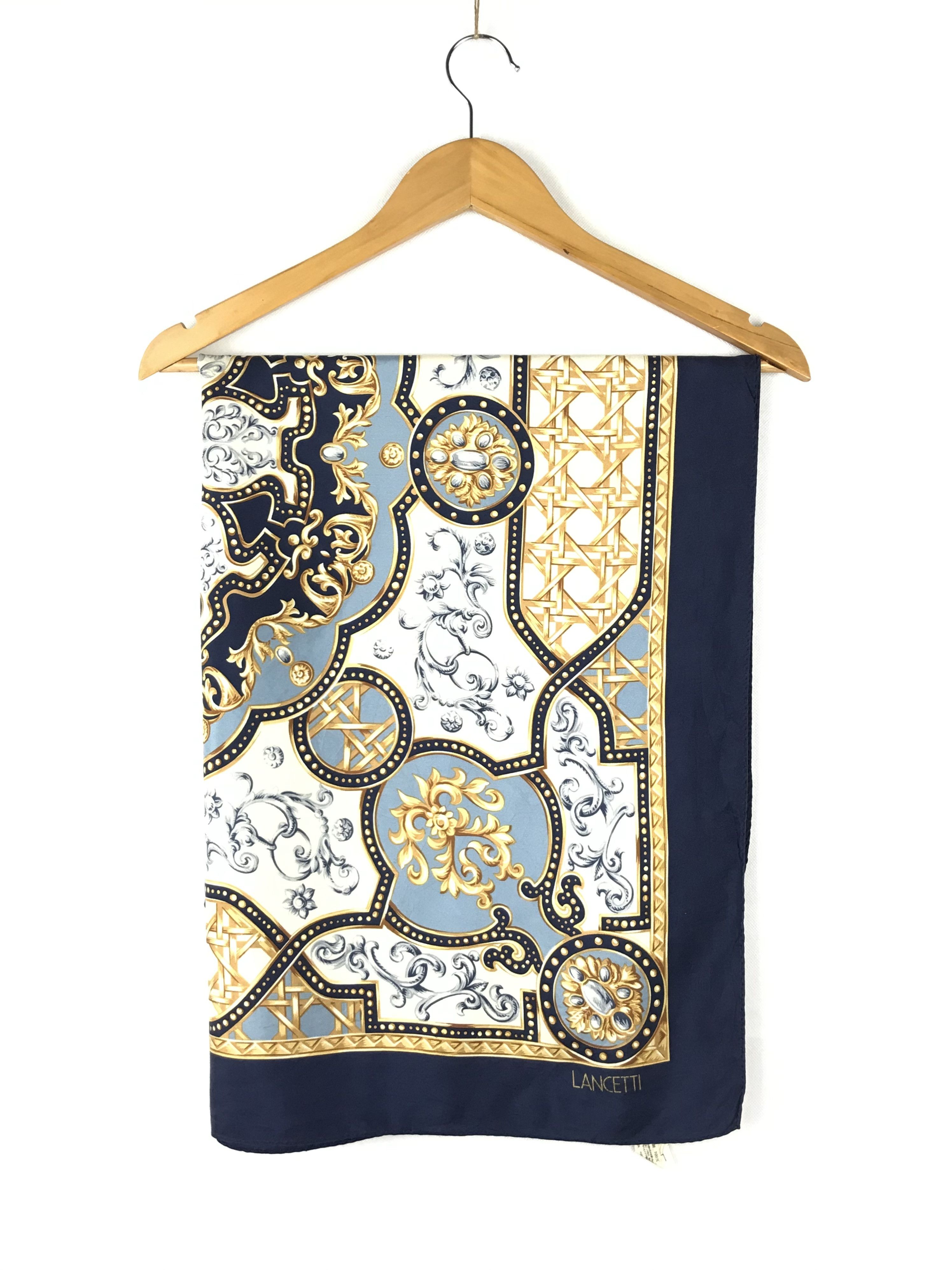 Other LM802 LANCETTI MILANO Silk Scarf Scarves Vintage Designer Size ONE SIZE - 3 Thumbnail
