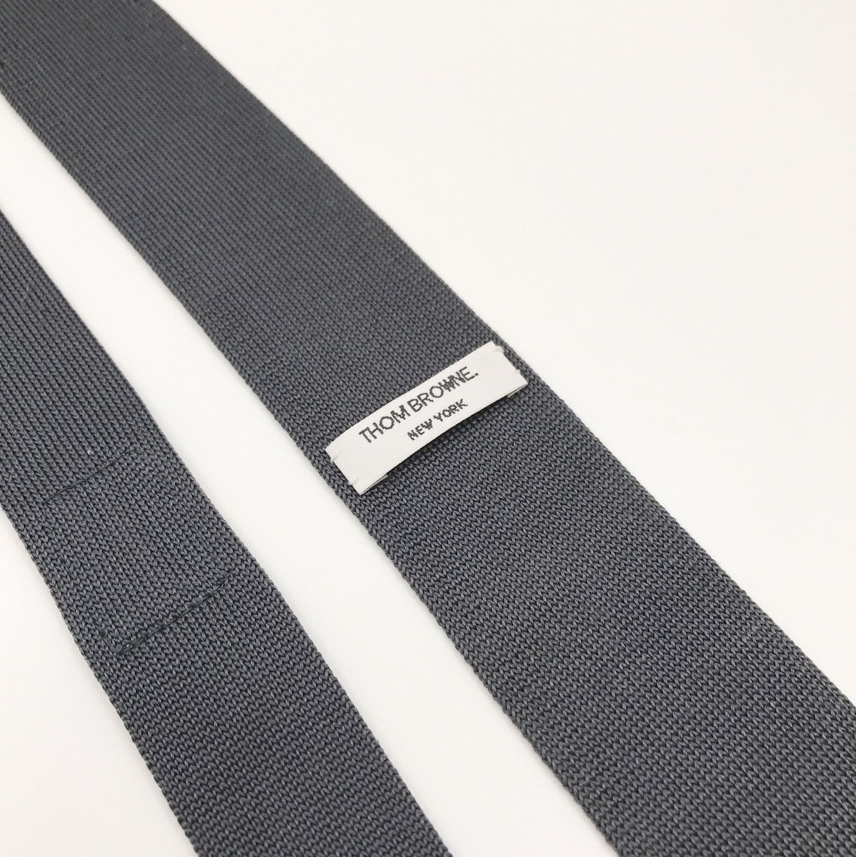 Thom Browne Thom Browne Grey Knit Tie Size ONE SIZE - 2 Thumbnail