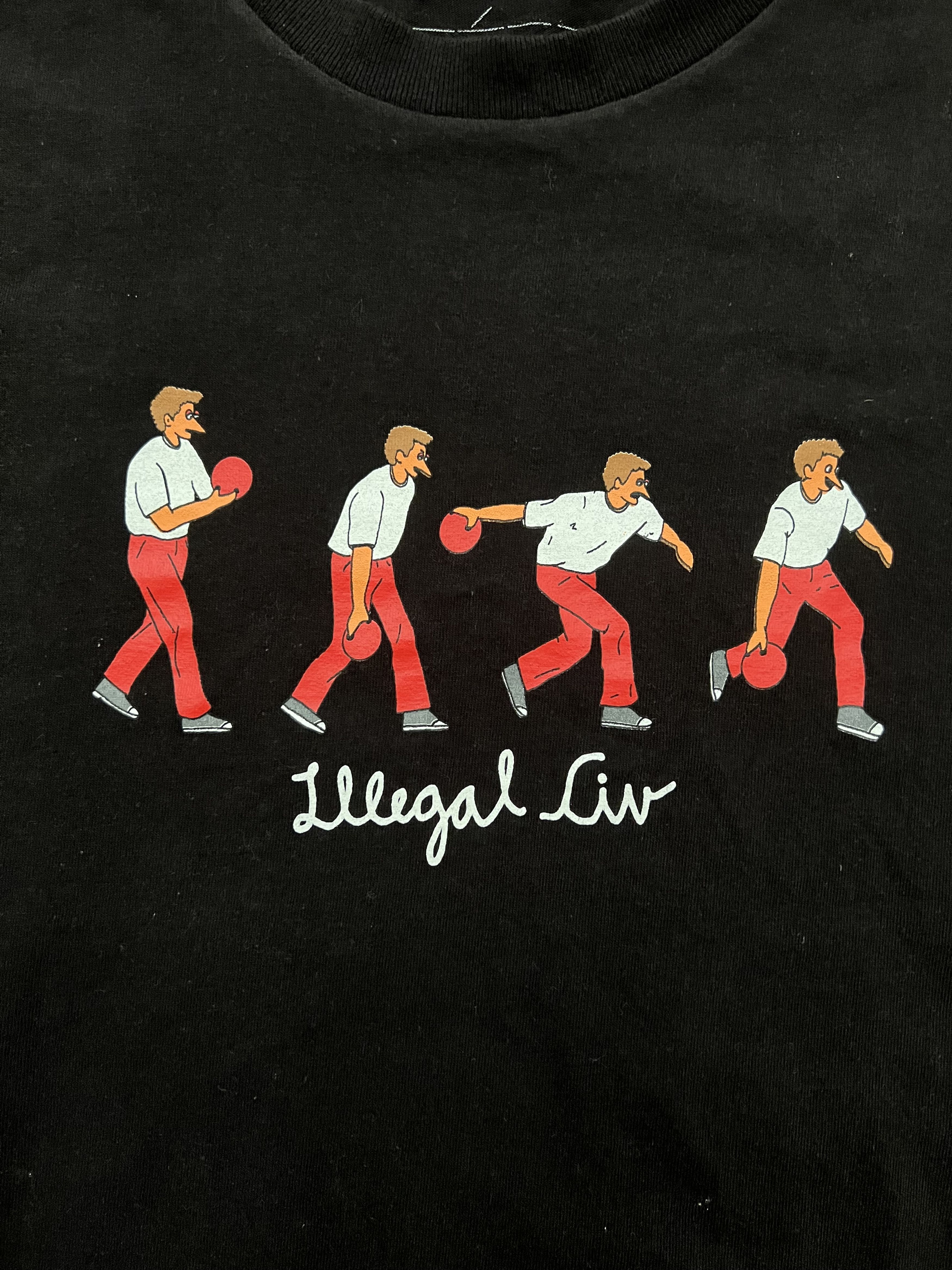Designer × Illegal Civilization 💚 Illegal Civilization Bowling Black Tee Size US L / EU 52-54 / 3 - 3 Thumbnail