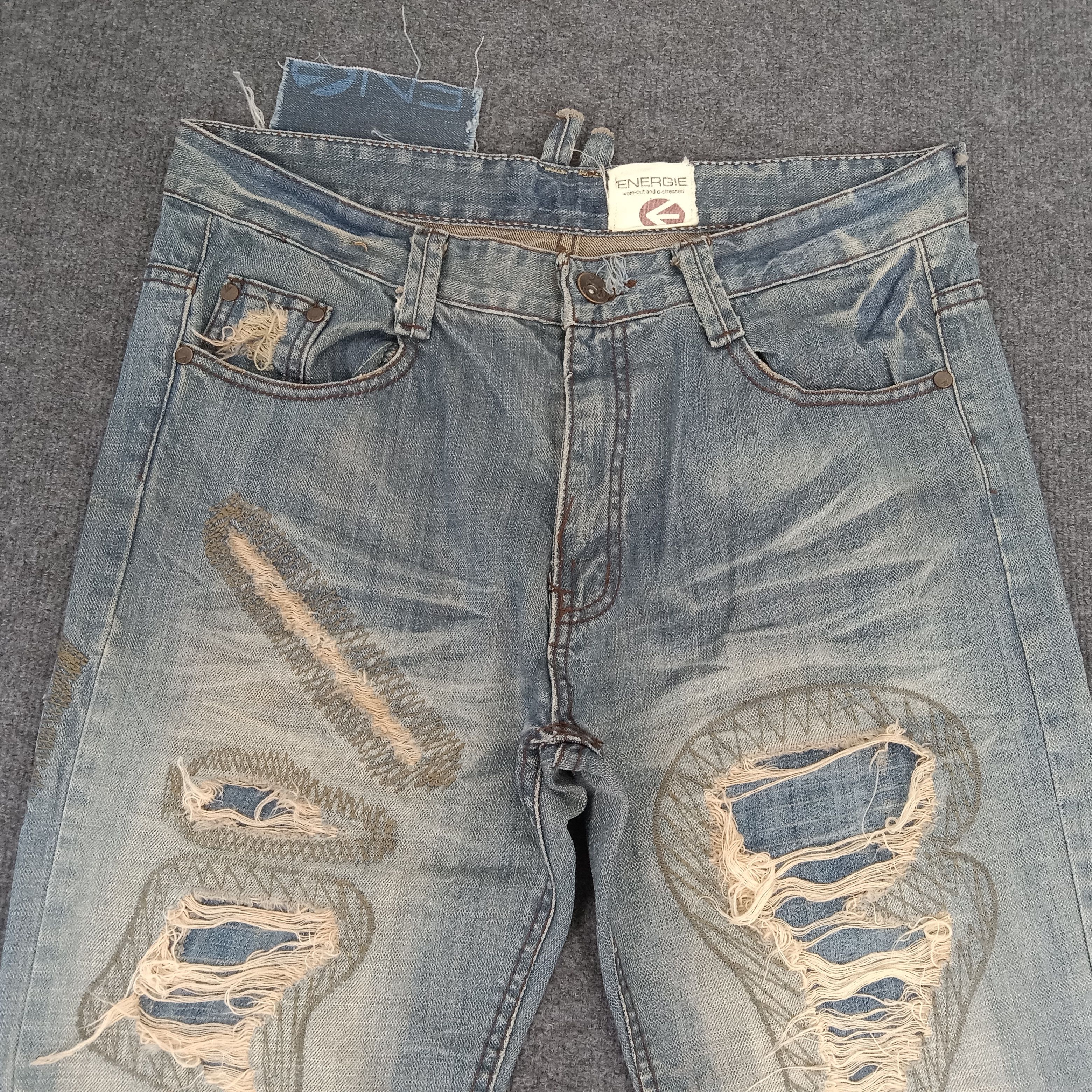 Energie × Vintage ENERGIE Distressed Japanese Style Denim Jeans Size US 35 - 4 Thumbnail