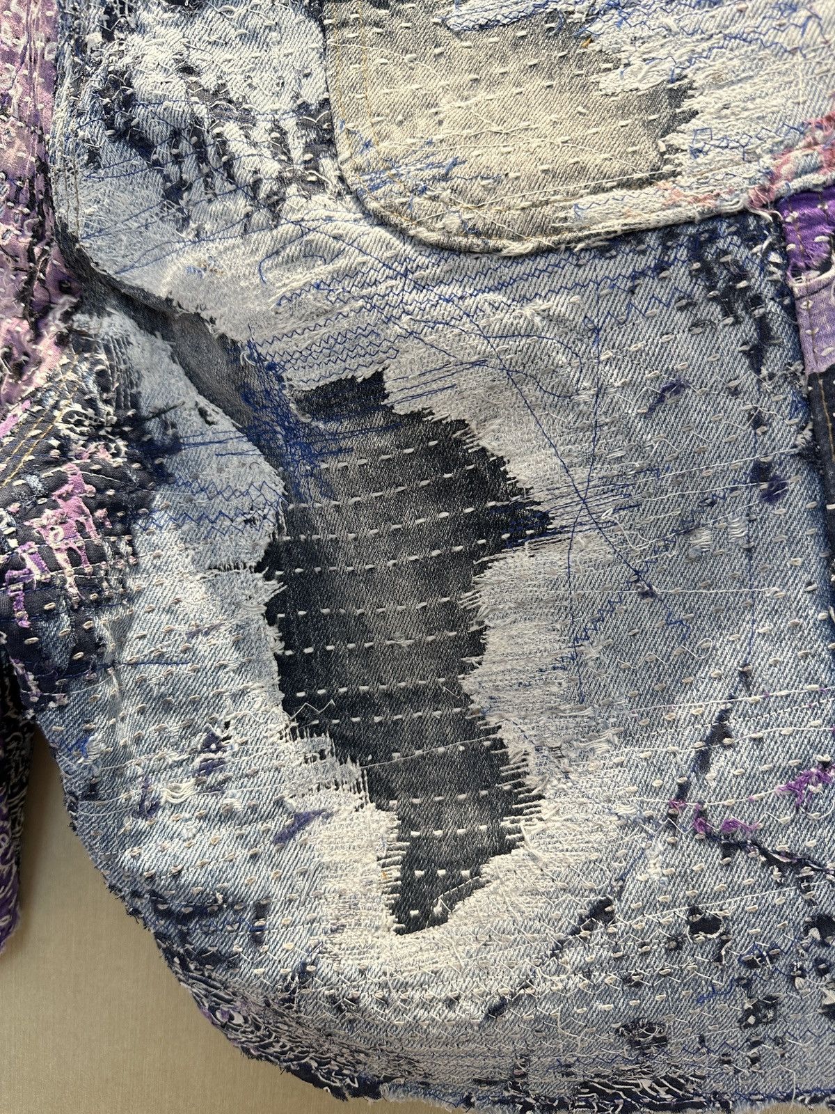 Japanese Brand HUMBLE HUMBOROS Bandana Distressed Sashiko Boro Shorts Size US 36 / EU 52 - 7 Thumbnail