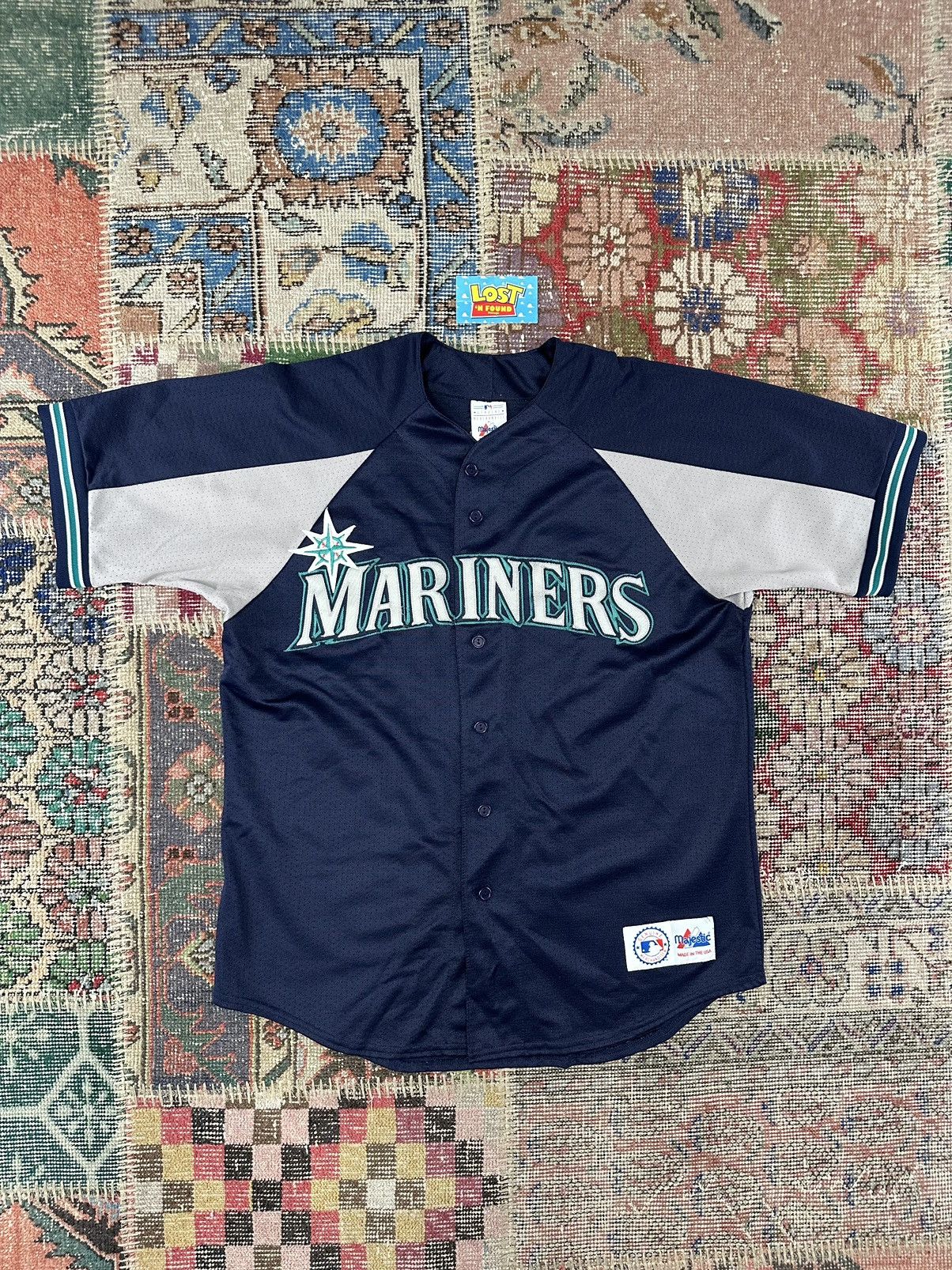 Vintage 1990s Seattle Mariners MLB Majestic Baseball Jersey / 90s Jersey / Sportswear / Fan Gear / Embroidered