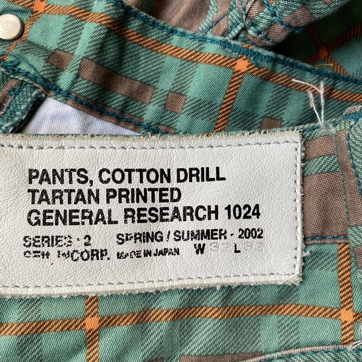 General Research SS 2002 Tartan Printed Cotton Drill Pants Size US 31 - 7 Thumbnail