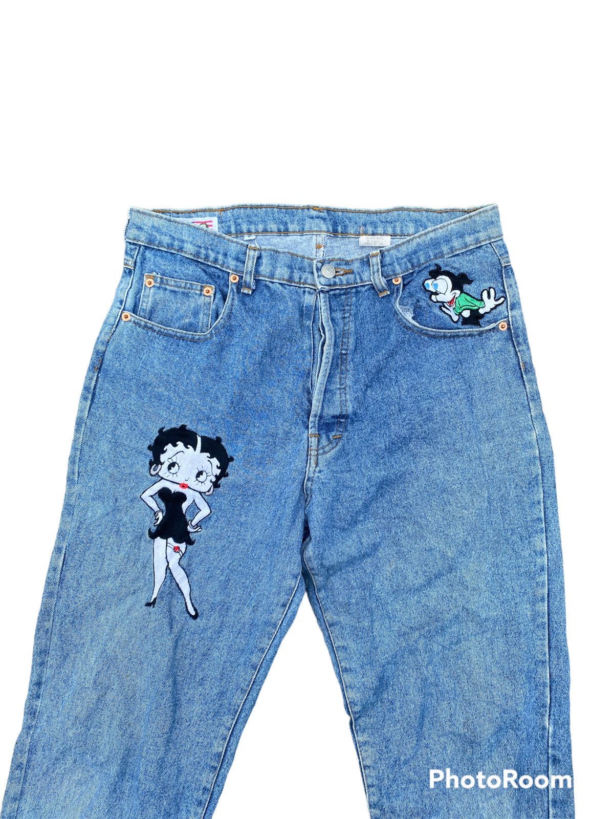 Vintage Vintage 90s Betty Boop Too Cute Jeans Fleischer Studio Size 34" / US 12 / IT 48 - 2 Thumbnail