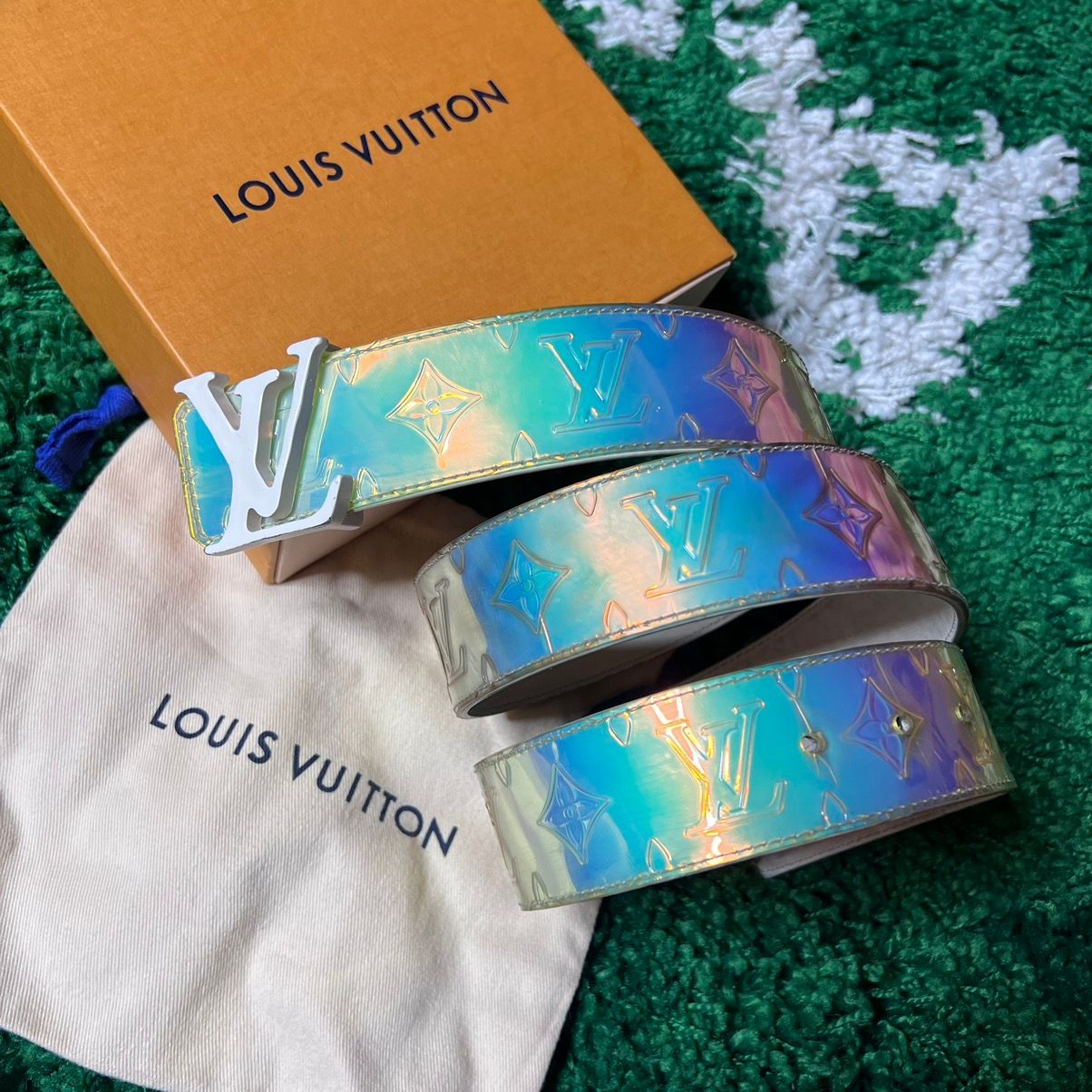 Louis Vuitton Monogram PVC Prism LV Shape Belt 100CM at 1stDibs