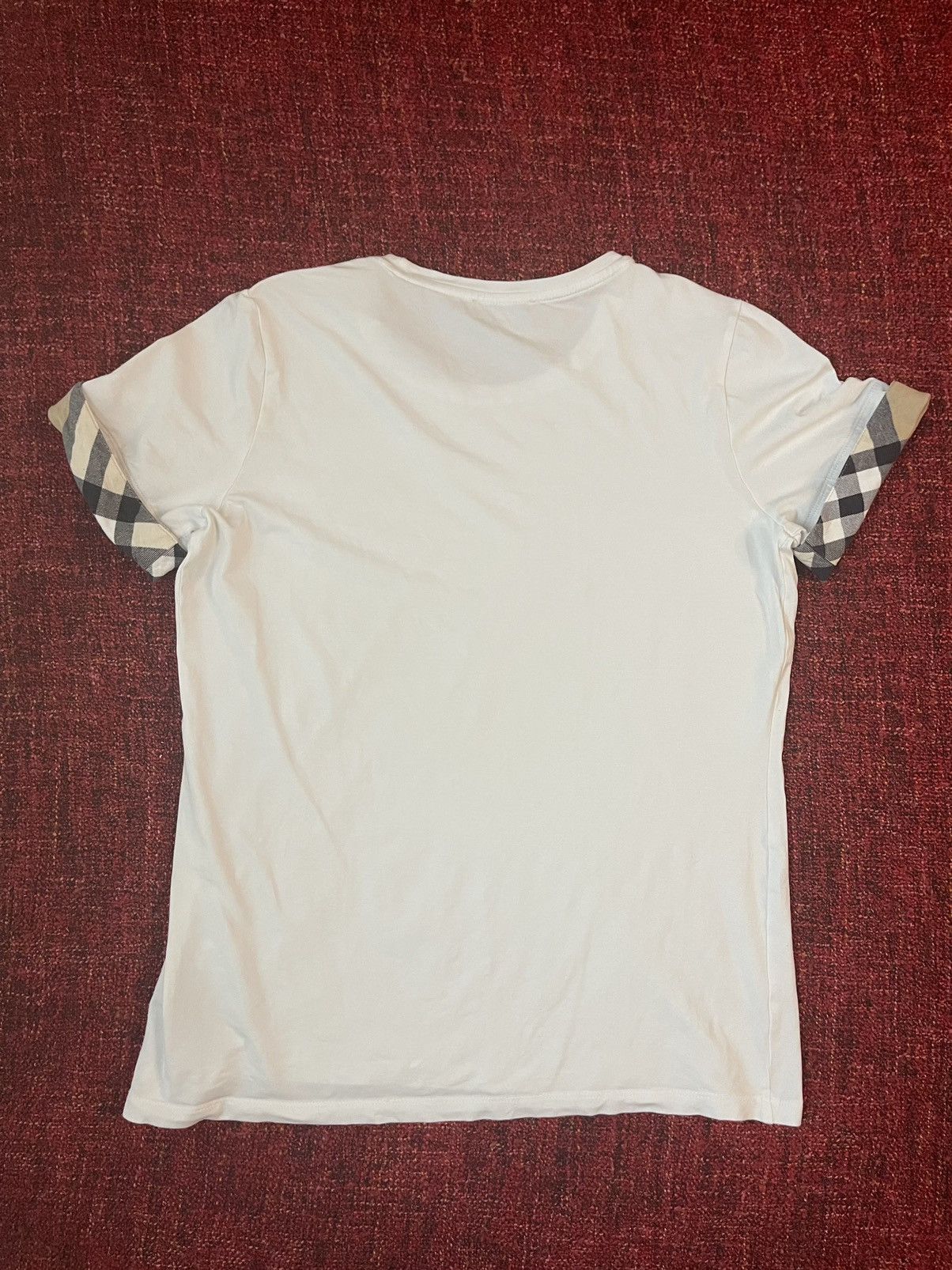 Burberry Burberry tartan sleeves white t-shirt Size L / US 10 / IT 46 - 4 Thumbnail