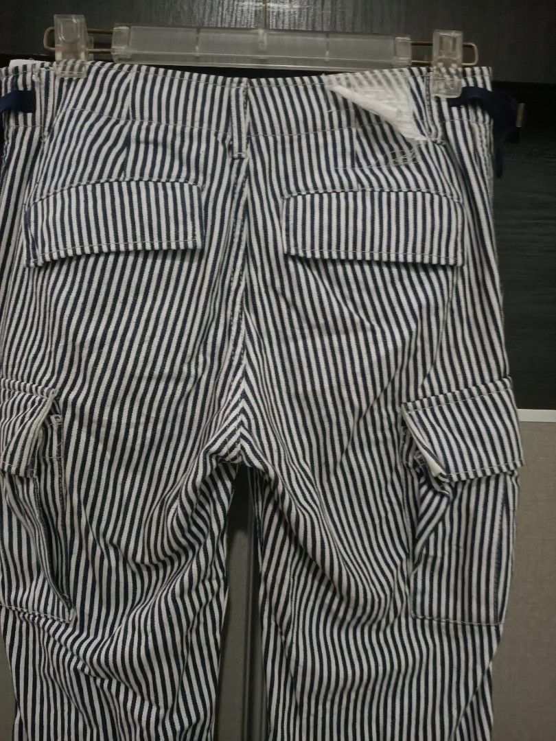 Japanese Brand Act Chive Lure by Redark Hickory‑Stripe Cargo Pants W30 L39 Size US 30 / EU 46 - 4 Thumbnail
