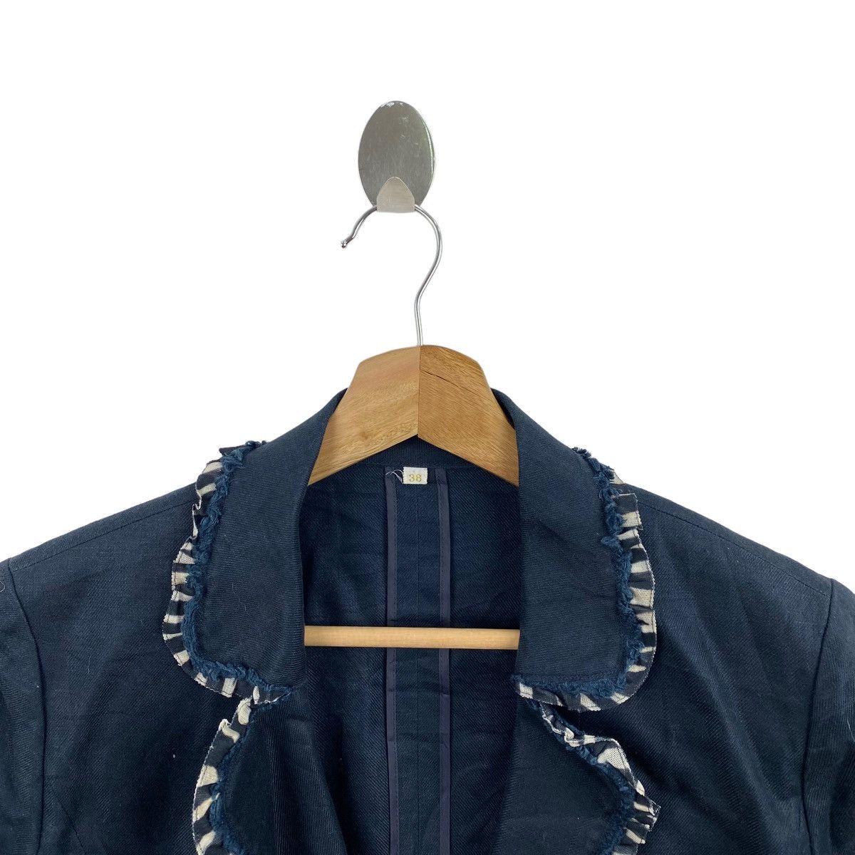 Japanese Brand SYPER NOVA ELEGANCE Japan Brand Blue One Button Coat Jacket Size S / US 4 / IT 40 - 2 Thumbnail