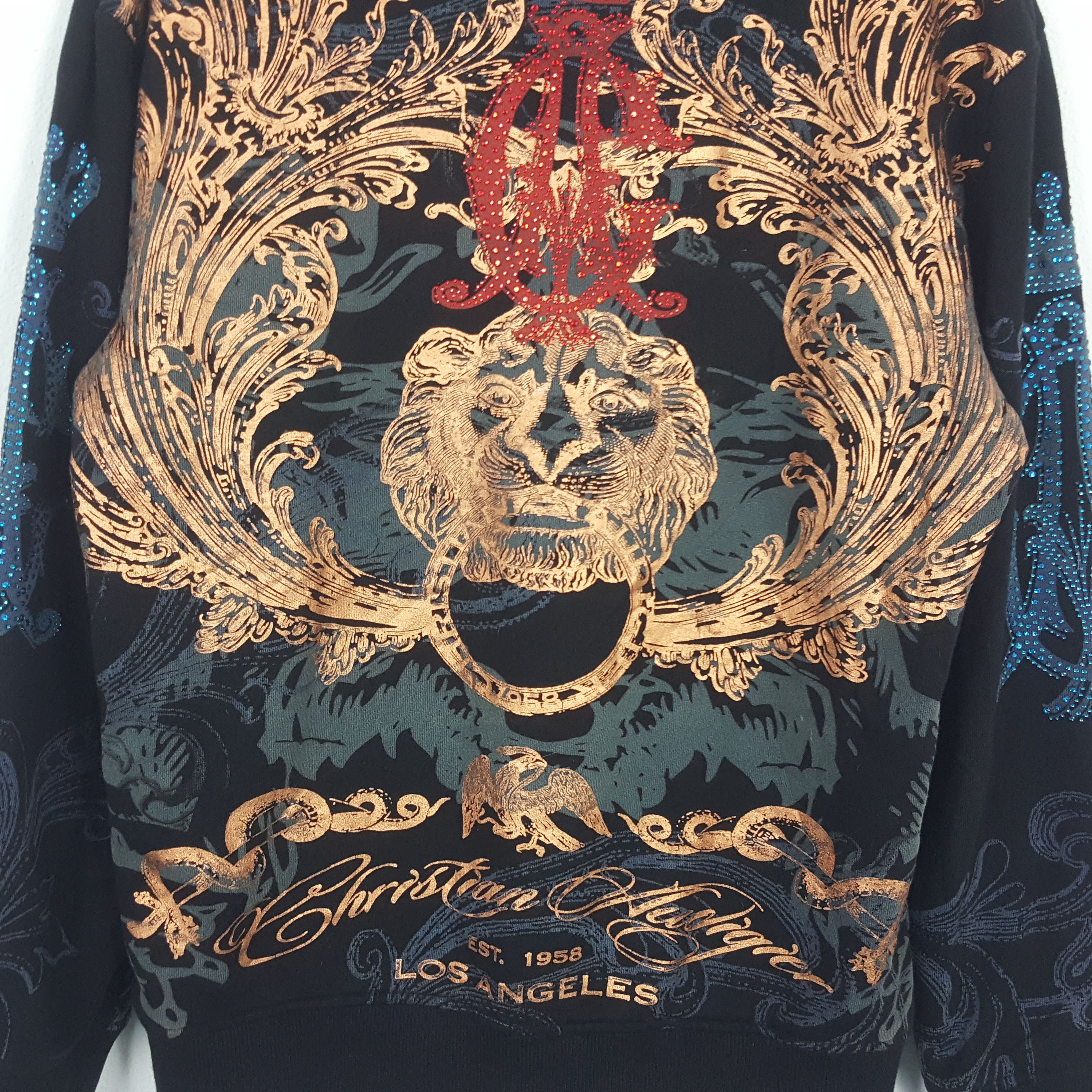 Christian Audigier × Vintage CHRISTIAN AUDIGIER Italian Designer Big Design Sweaters Size M / US 6-8 / IT 42-44 - 4 Thumbnail