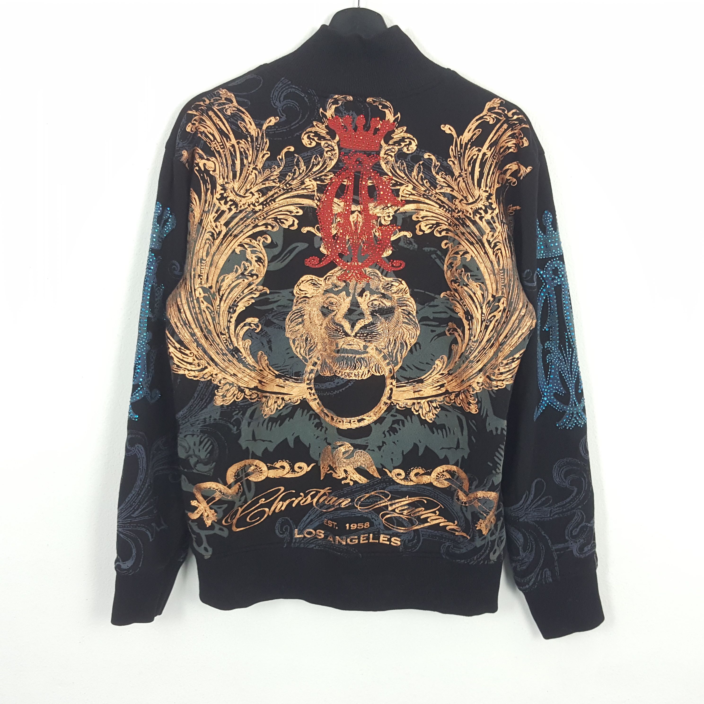 Christian Audigier × Vintage CHRISTIAN AUDIGIER Italian Designer Big Design Sweaters Size M / US 6-8 / IT 42-44 - 3 Thumbnail