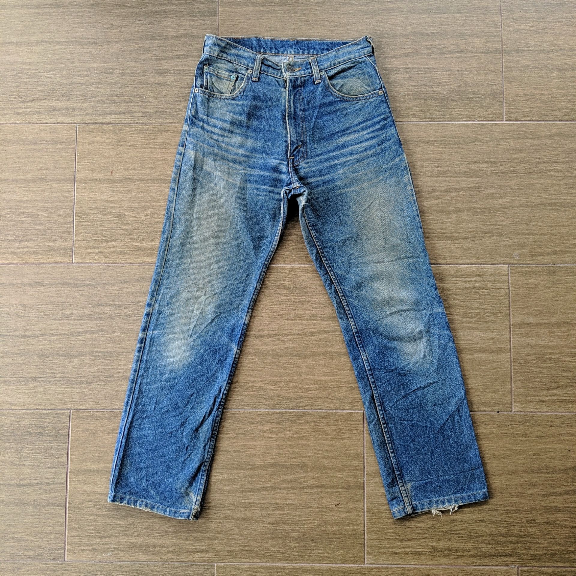 W28🔥Levi's 515 Faded Distressed Sick Denim Jeans Pants