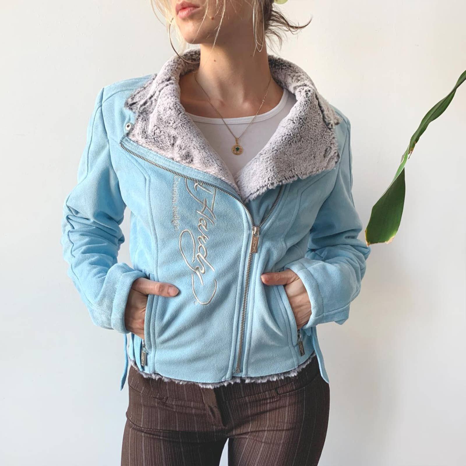 ジャケット・アウター 00s Ed Hardy fur hooded leather jacket 00s ED HARDY FUR HOODED LEATHER JACKET | GALAXIES