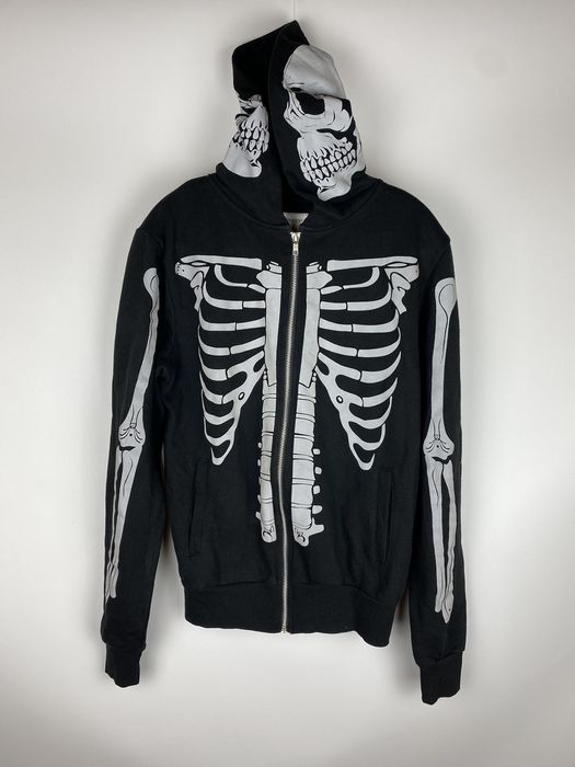 Full-Zip Skeleton Graphic Hoodie