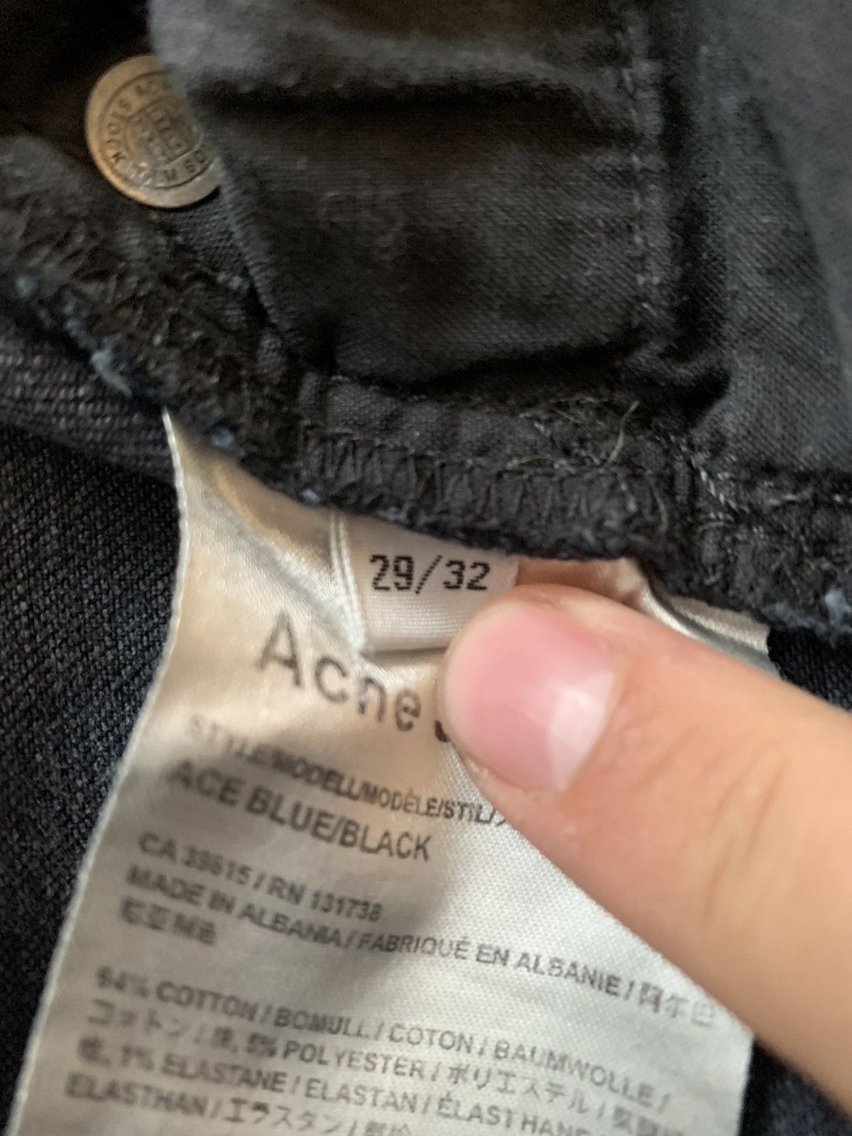 Acne Studios Acne studios ace Bly black denim Size US 29 - 8 Thumbnail
