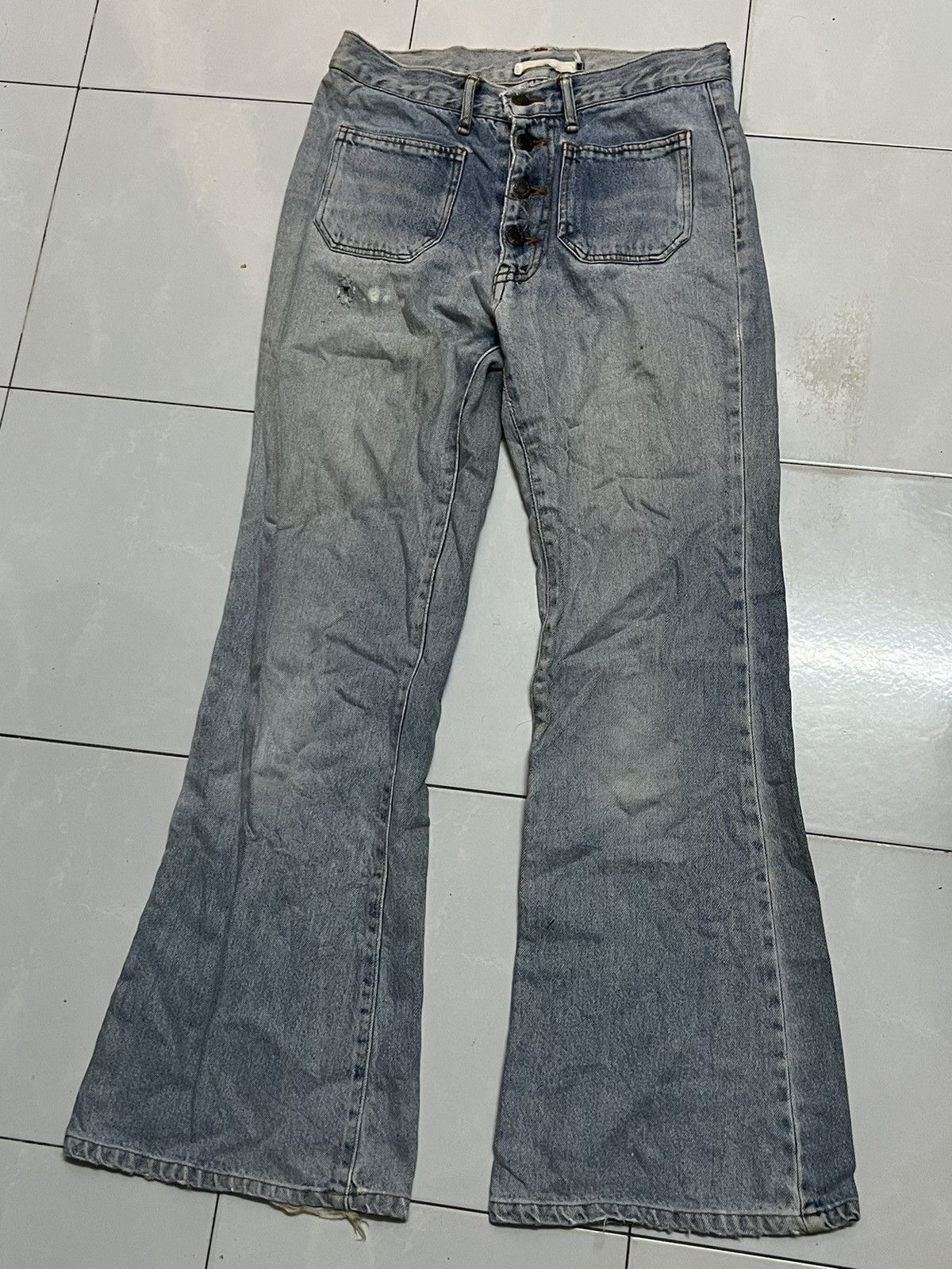 Vintage Denim vintage bell bottoms distressed blue Size US 29 - 1 Thumbnail
