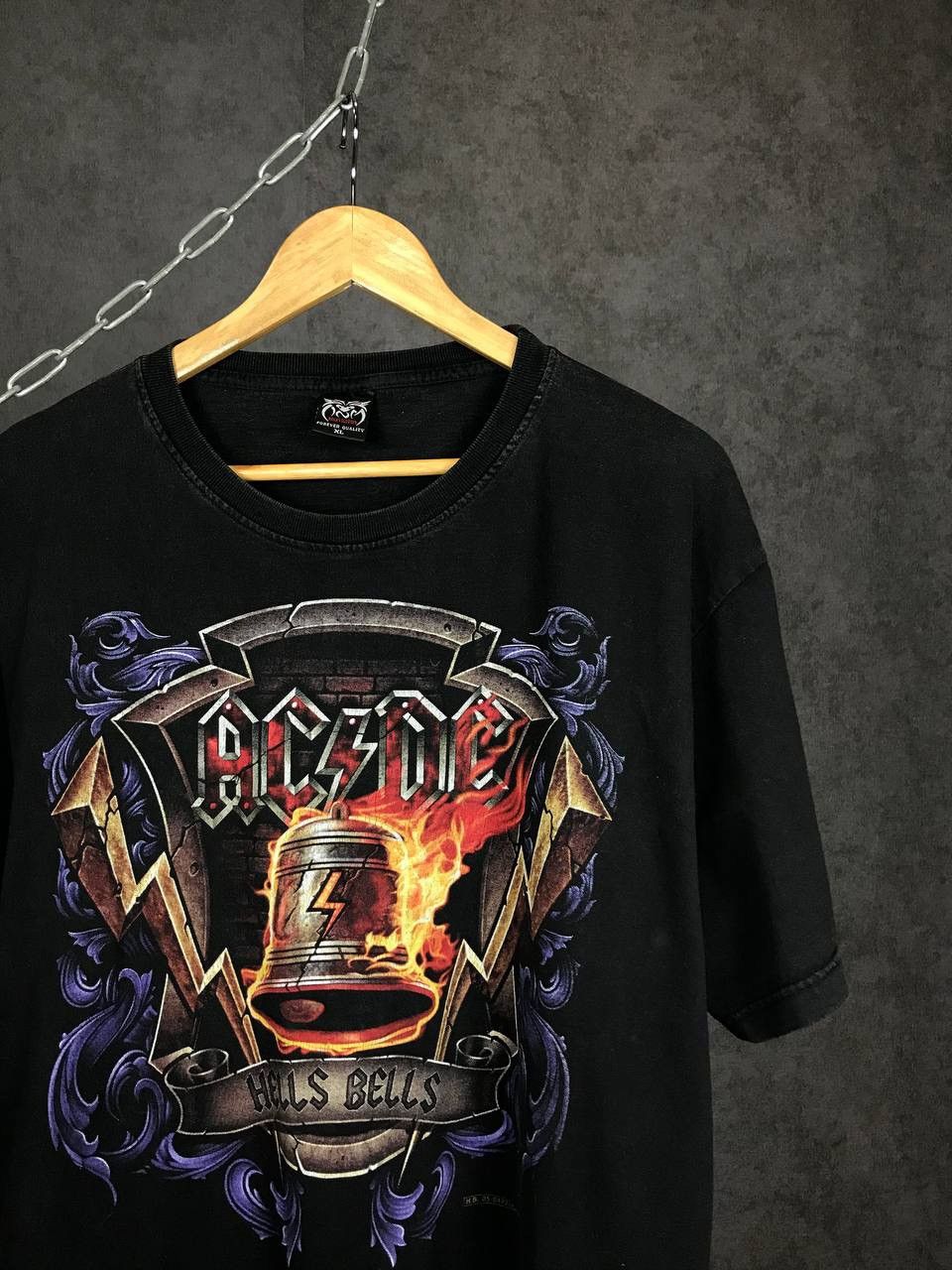 AC/DC × Band Tees × Vintage AC/DC Hells Bells vintage rock band overprinted tee Size US XL / EU 56 / 4 - 2 Thumbnail