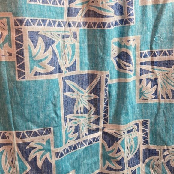 Vintage 80’s Pomare Hilo Hattie Hawaiian Shirt Blue Size M