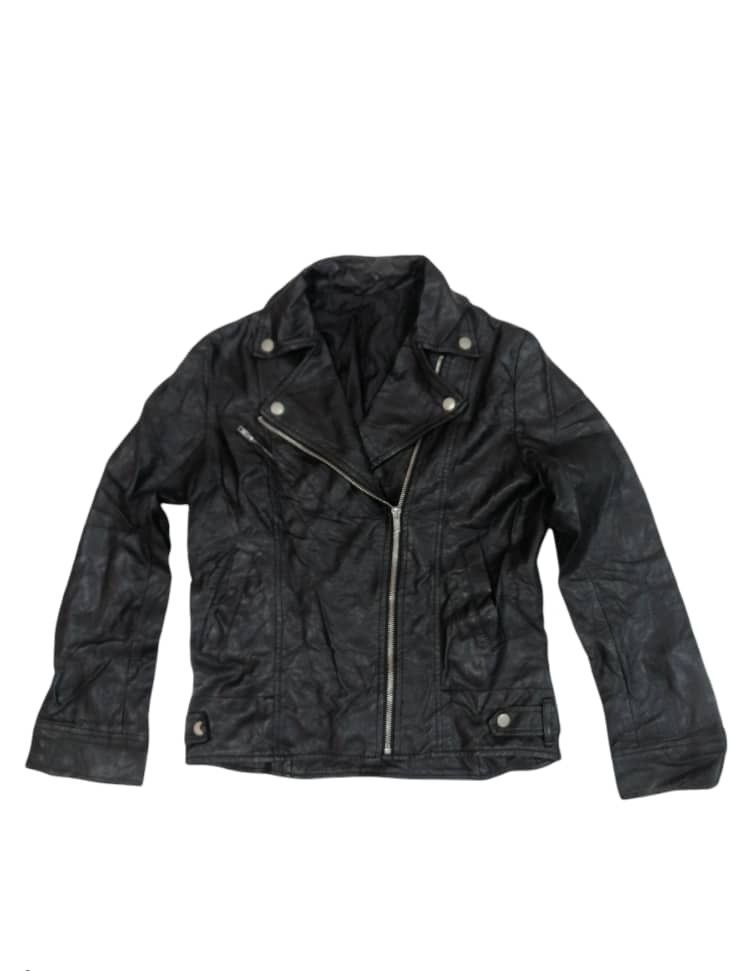 RICHE GLAMOUR PU LEATHER JACKET