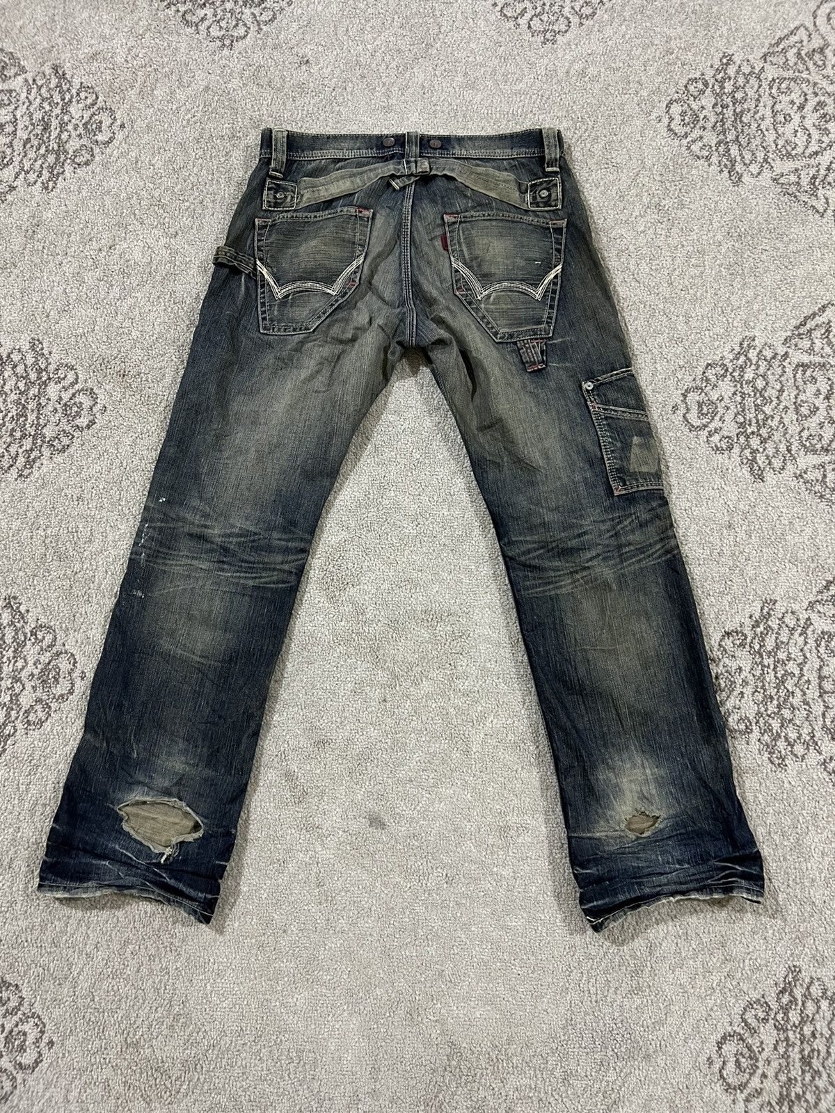 Edwin × Japanese Brand × Vintage Vintage Distressed Edwin 503 Blue trip jeans Size US 36 / EU 52 - 6 Thumbnail