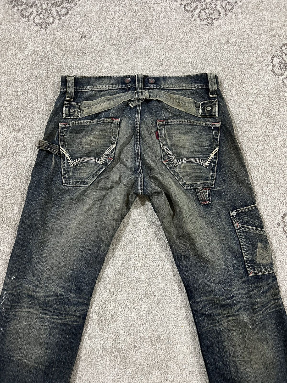 Edwin × Japanese Brand × Vintage Vintage Distressed Edwin 503 Blue trip jeans Size US 36 / EU 52 - 7 Thumbnail