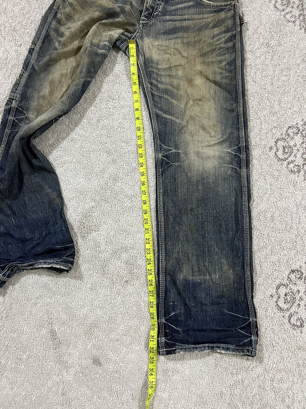 Edwin × Japanese Brand × Vintage Vintage Distressed Edwin 503 Blue trip jeans Size US 36 / EU 52 - 16 Thumbnail