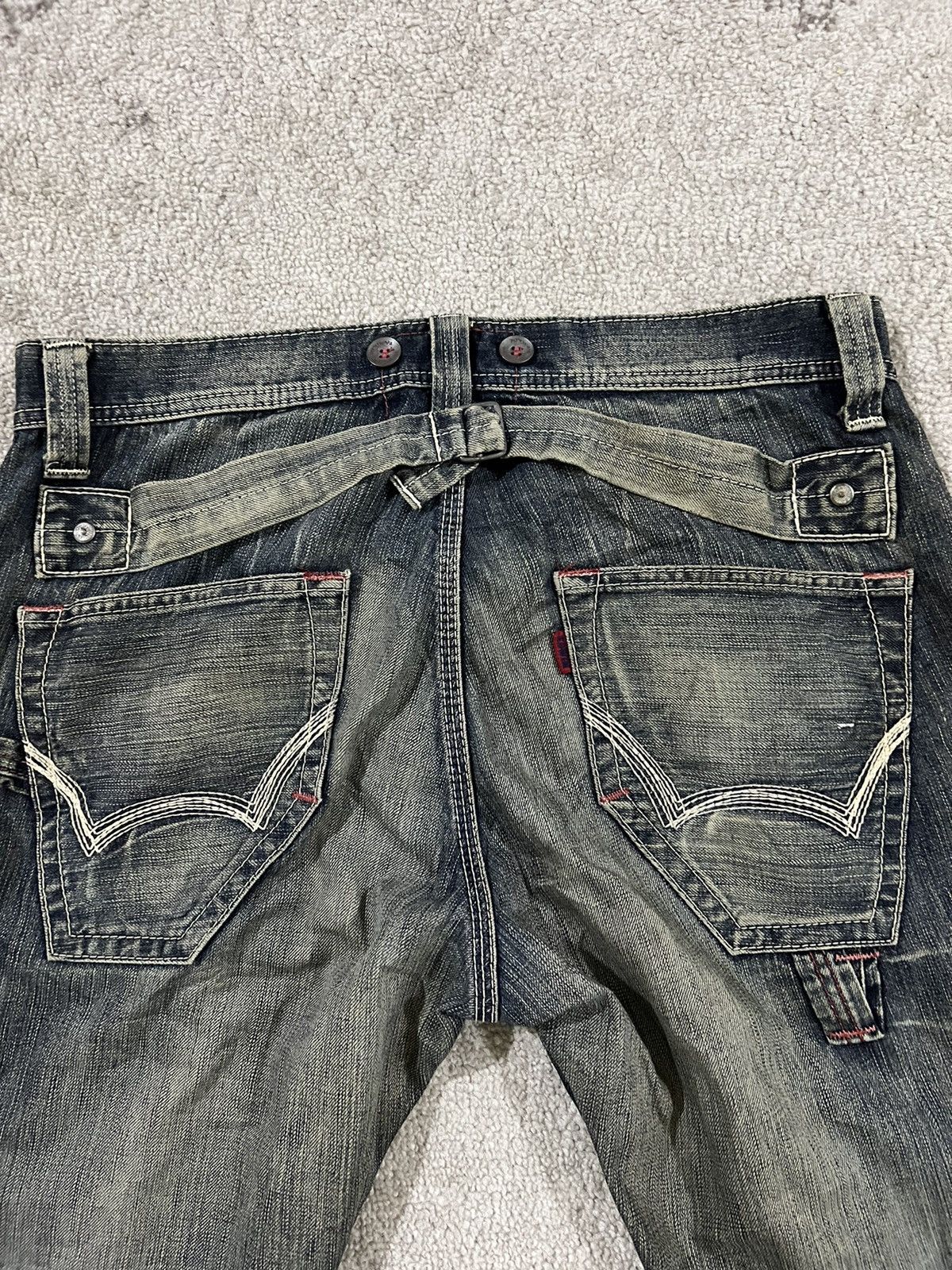 Edwin × Japanese Brand × Vintage Vintage Distressed Edwin 503 Blue trip jeans Size US 36 / EU 52 - 8 Thumbnail