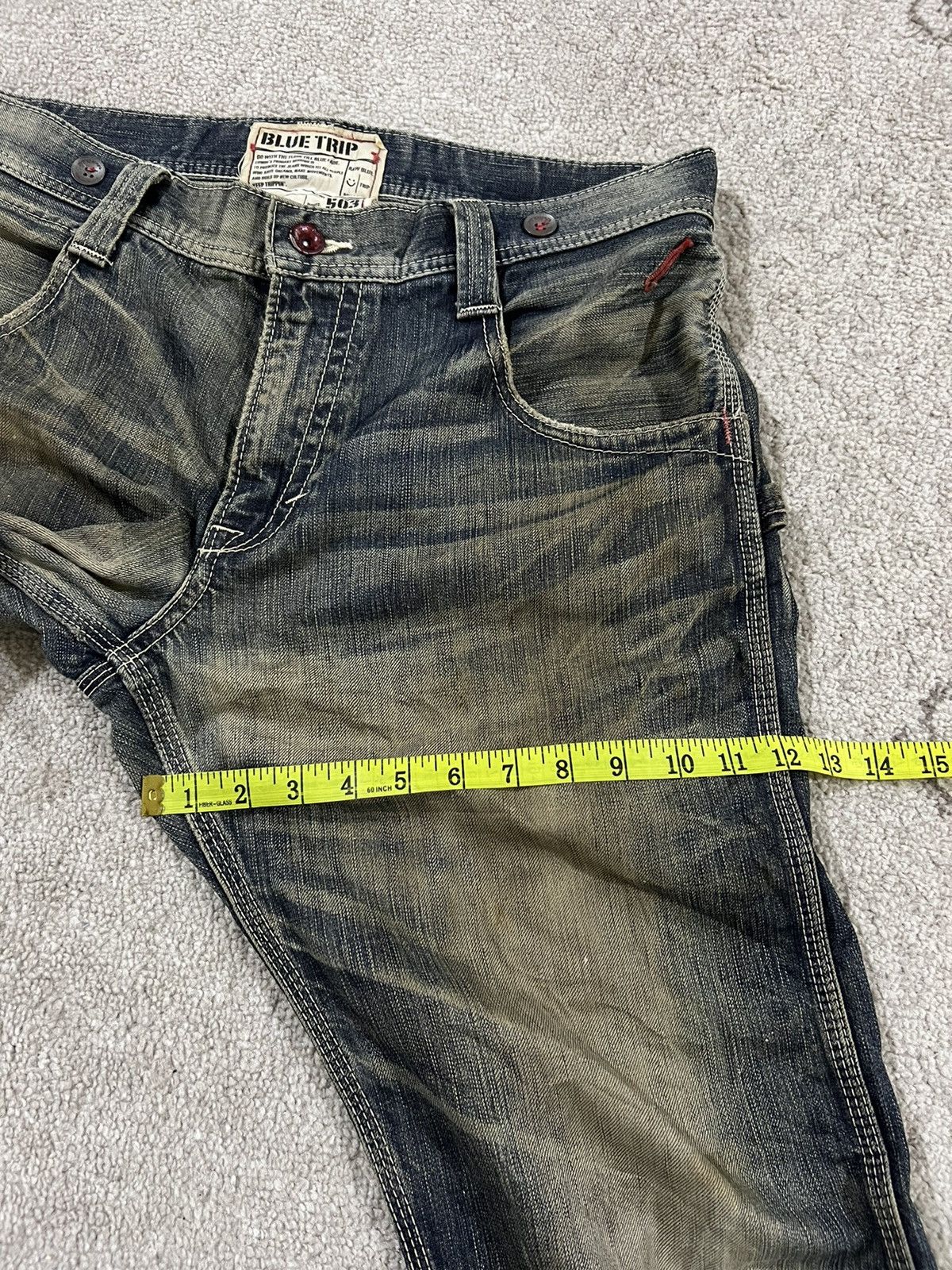 Edwin × Japanese Brand × Vintage Vintage Distressed Edwin 503 Blue trip jeans Size US 36 / EU 52 - 13 Thumbnail