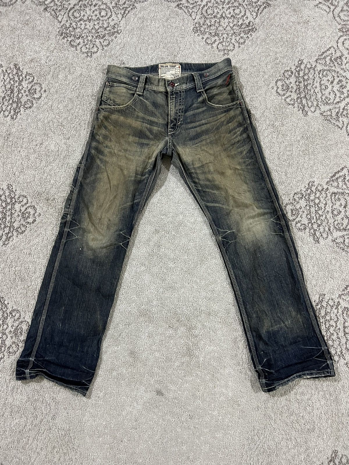 Edwin × Japanese Brand × Vintage Vintage Distressed Edwin 503 Blue trip jeans Size US 36 / EU 52 - 1 Thumbnail