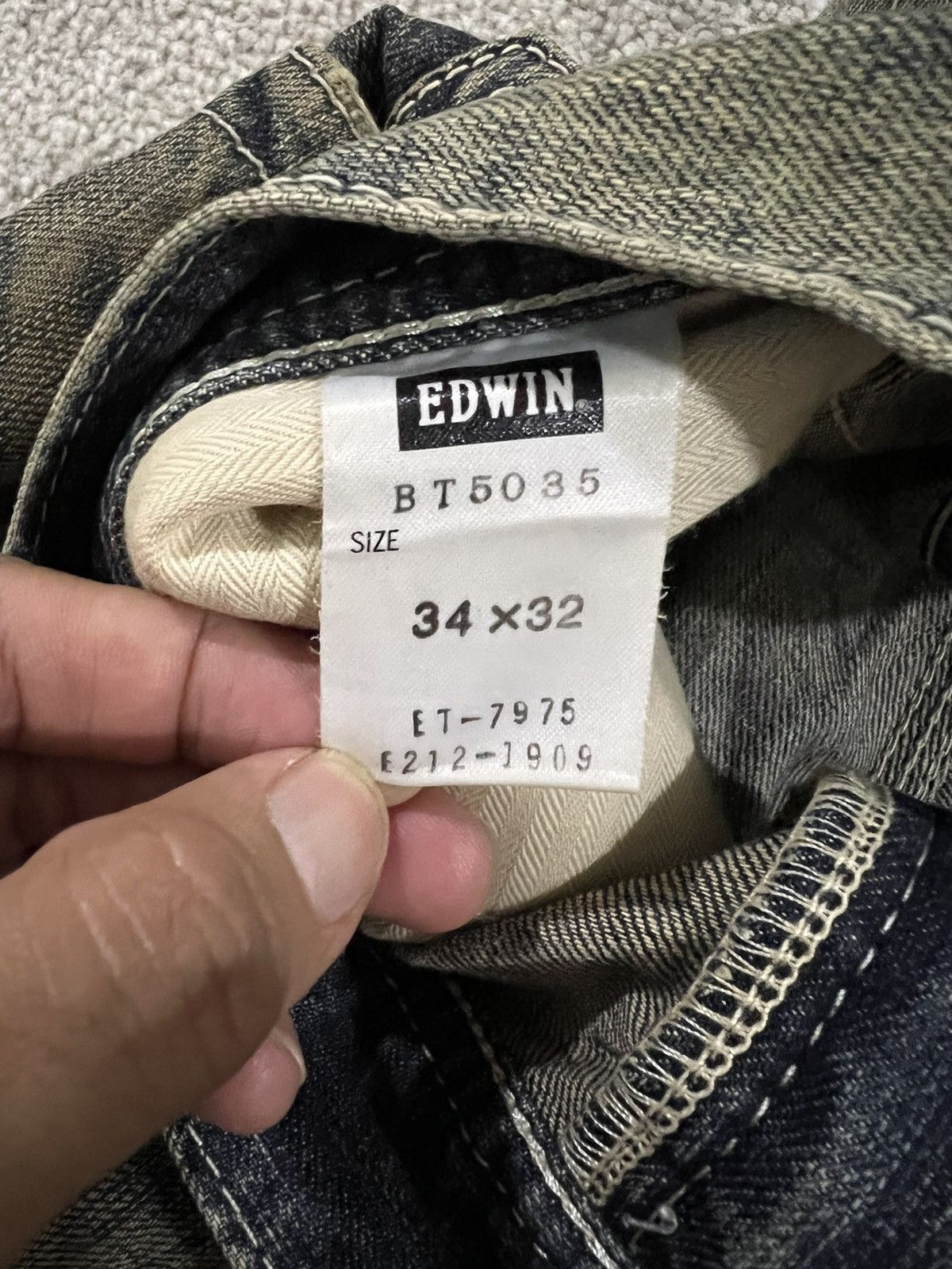 Edwin × Japanese Brand × Vintage Vintage Distressed Edwin 503 Blue trip jeans Size US 36 / EU 52 - 4 Thumbnail
