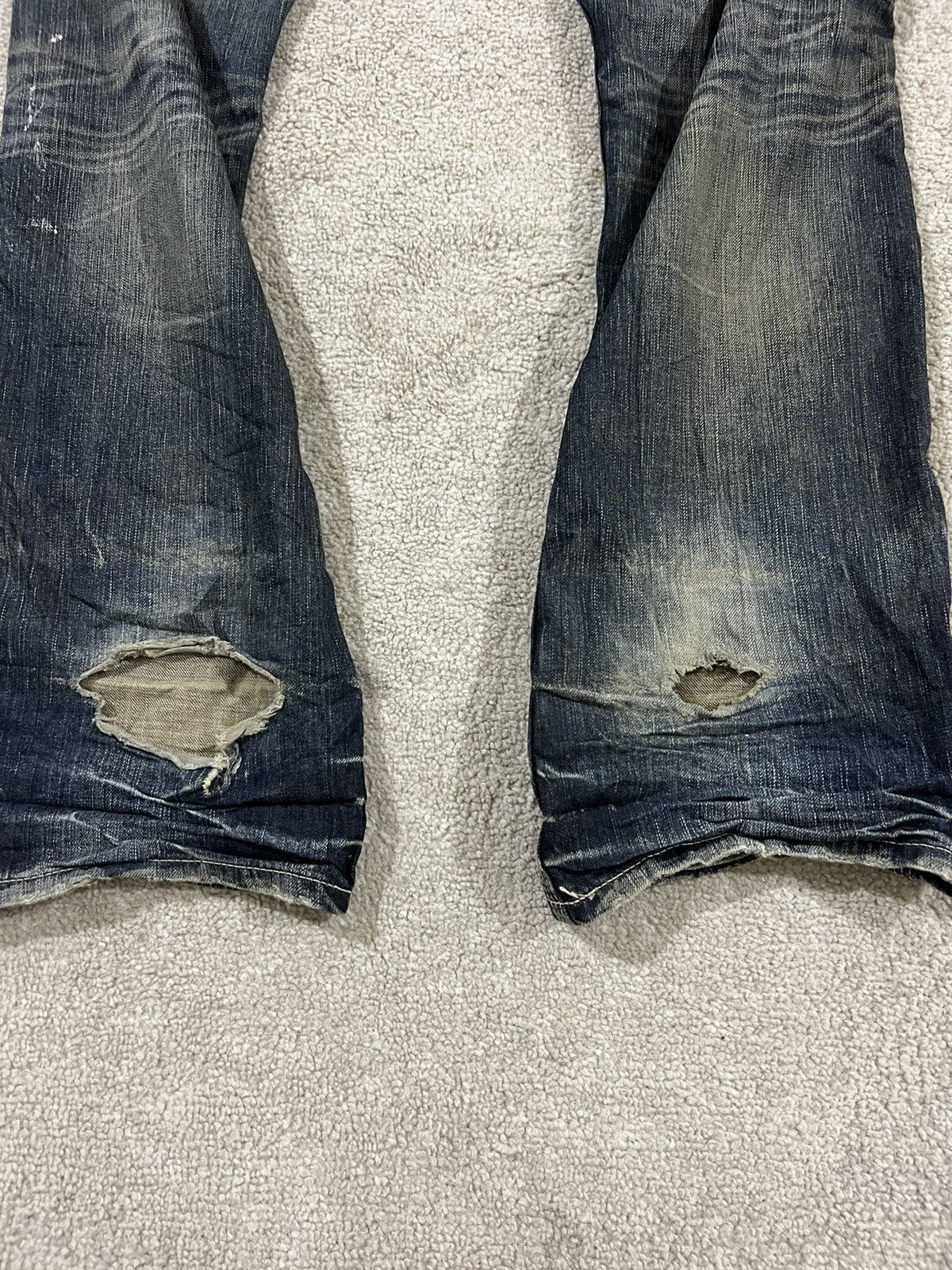 Edwin × Japanese Brand × Vintage Vintage Distressed Edwin 503 Blue trip jeans Size US 36 / EU 52 - 10 Thumbnail