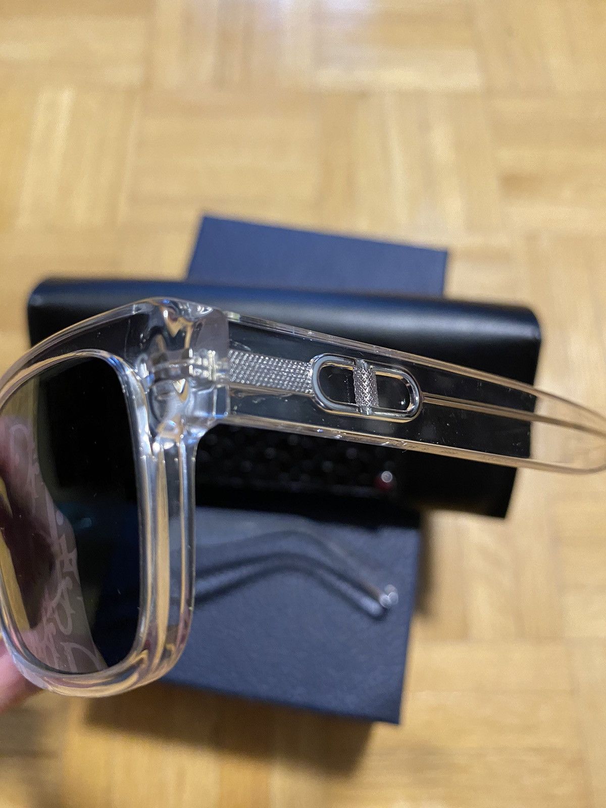 Dior Dior 40030 Clear Wayfarer Sunglasses with Dior print Size ONE SIZE - 8 Thumbnail