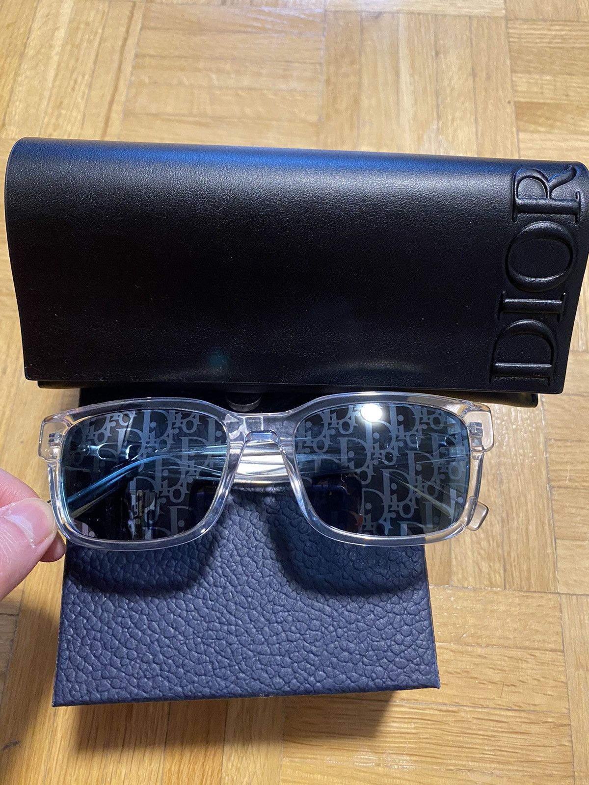 Dior Dior 40030 Clear Wayfarer Sunglasses with Dior print Size ONE SIZE - 3 Thumbnail