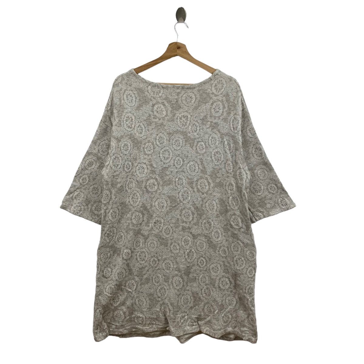 Vintage Vintage PLANTATION ISSEY MIYAKE Flower Overprint Grey Dress Size L / US 10 / IT 46 - 7 Thumbnail