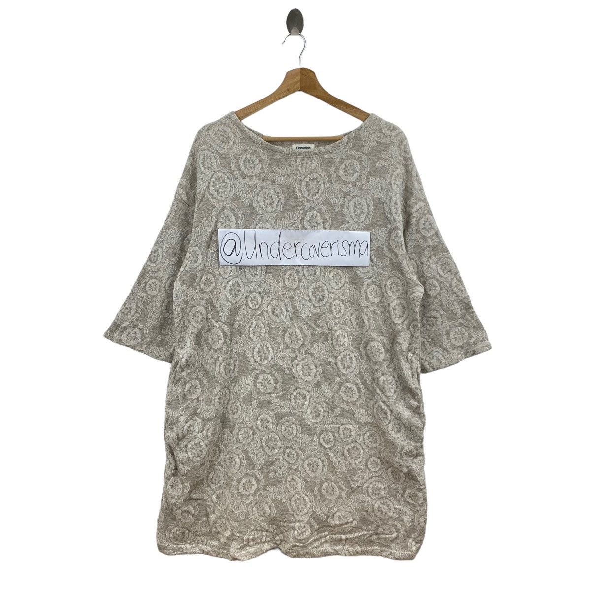Vintage Vintage PLANTATION ISSEY MIYAKE Flower Overprint Grey Dress Size L / US 10 / IT 46 - 1 Thumbnail