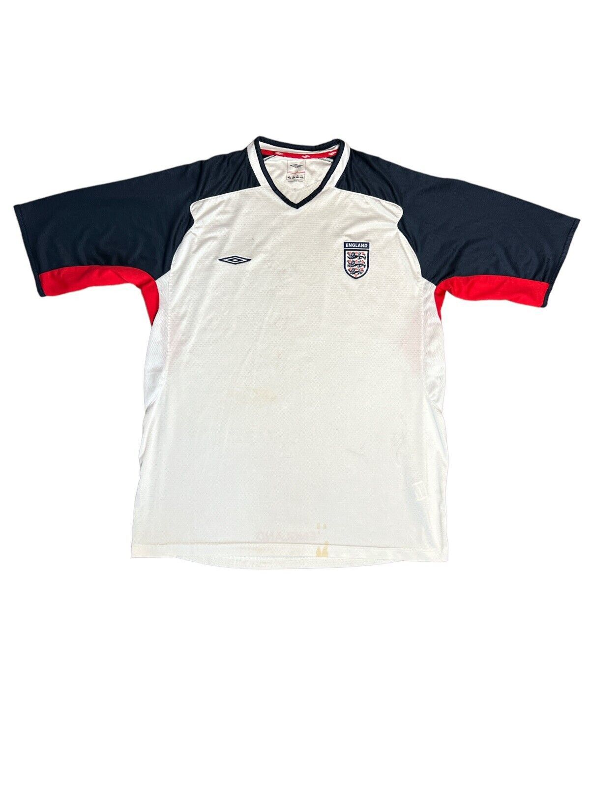 Maillot De Football Angleterre Umbro - Saison 2007/2009 - Taille XL - Modèle Joueur (#2) - Occasion Très Bon État