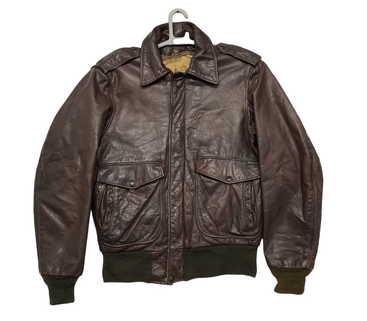 A2 Flyers Leather × Schott × Vintage Schott A2 Bomber Leather Punk 