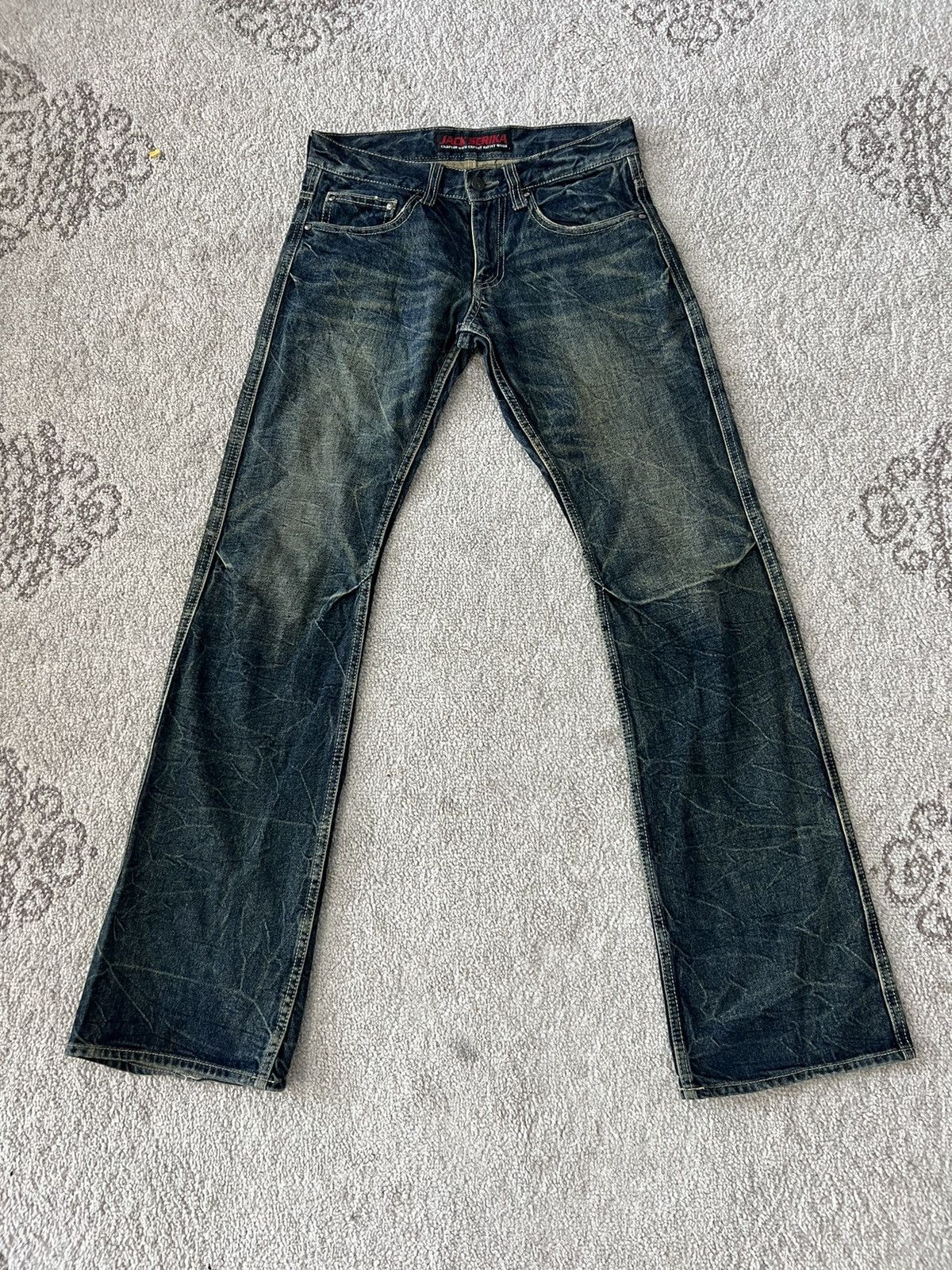 Japanese Brand Jack serika Wings painted jeans Size US 31 - 2 Thumbnail