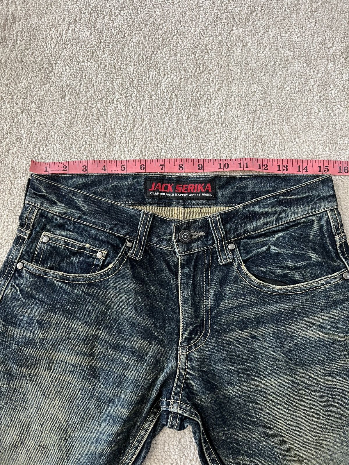 Japanese Brand Jack serika Wings painted jeans Size US 31 - 8 Thumbnail