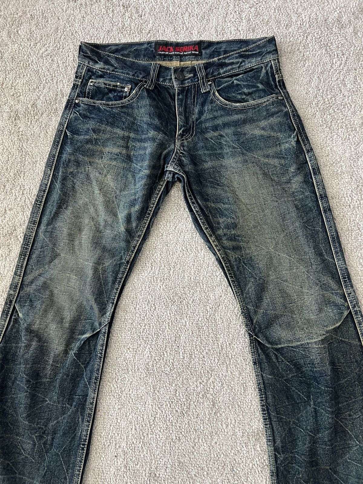 Japanese Brand Jack serika Wings painted jeans Size US 31 - 3 Thumbnail
