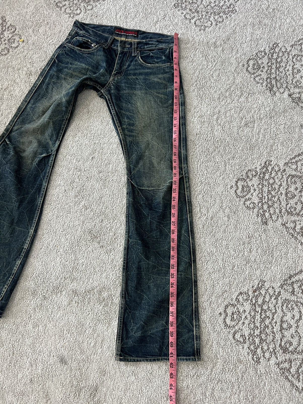 Japanese Brand Jack serika Wings painted jeans Size US 31 - 14 Thumbnail