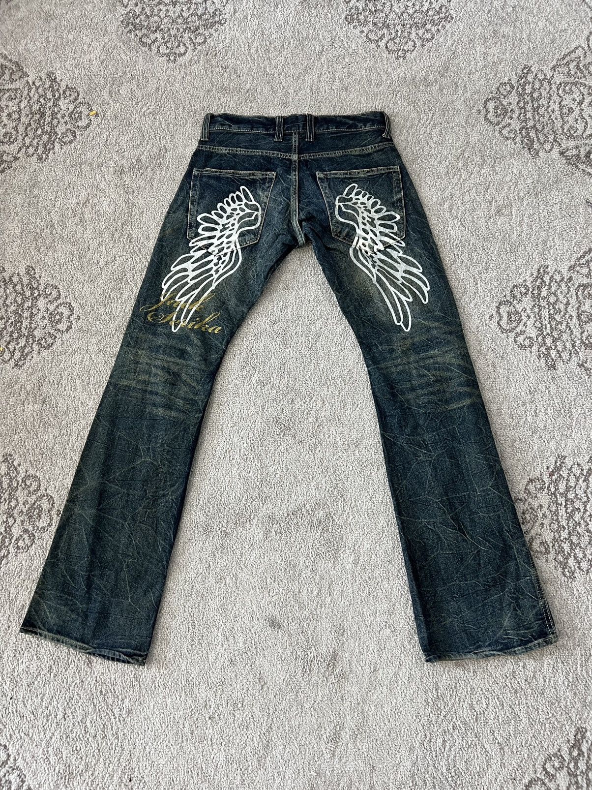 Japanese Brand Jack serika Wings painted jeans Size US 31 - 1 Thumbnail